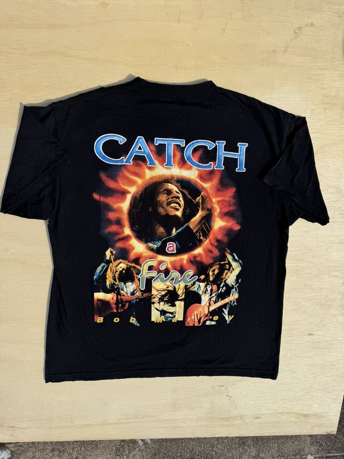 Bob Marley × Rap Tees × Vintage Bob Marley Catch A Fire Vintage 90s Rap Tour Concert T-Shirt Size US L / EU 52-54 / 3 - 8 Thumbnail