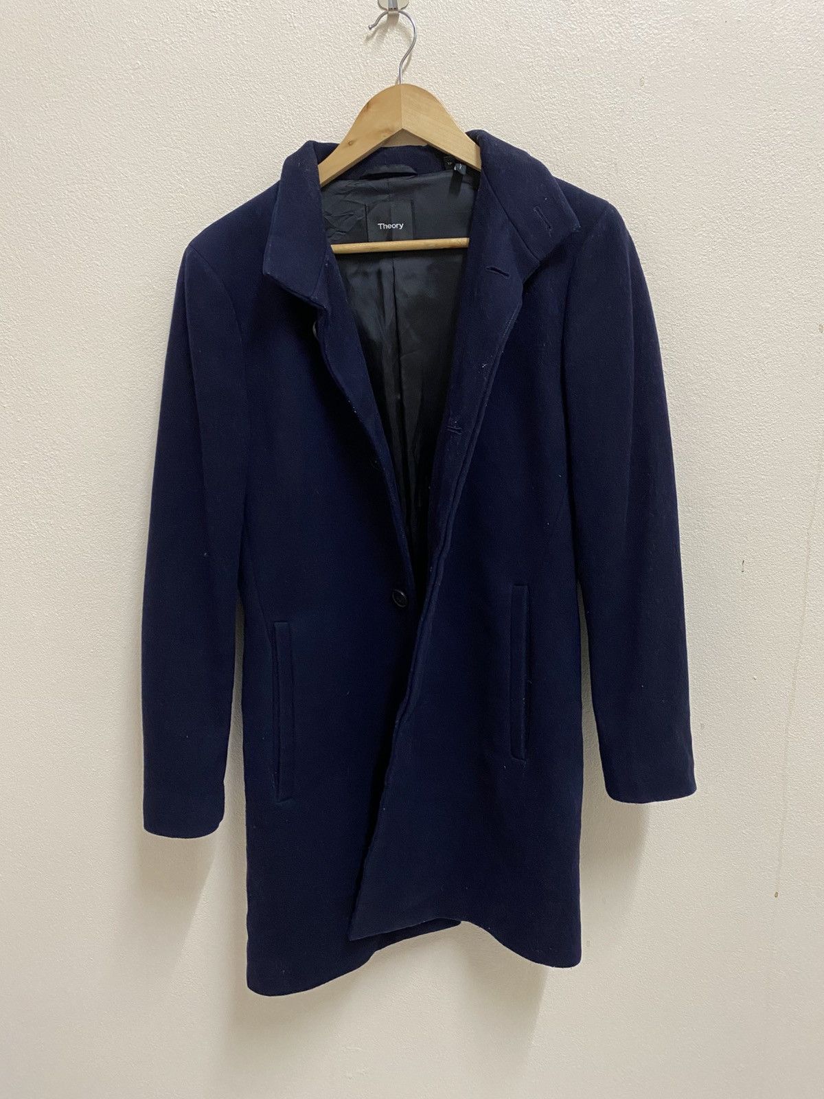 Theory Theory Style Belvin WP A Soft Melton Jacket Navy Blue Size US S / EU 44-46 / 1 - 1 Thumbnail
