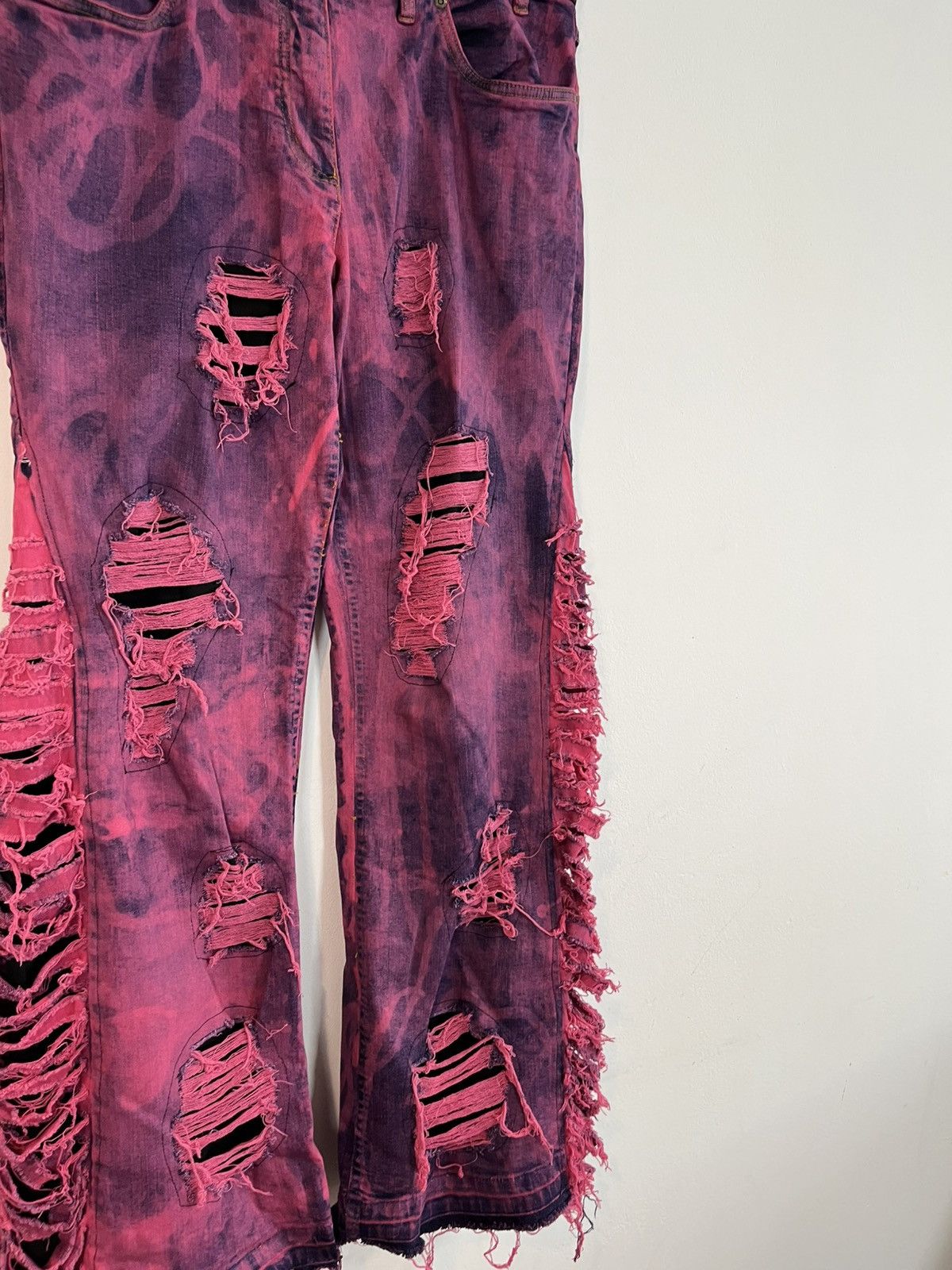 Other RARE Opium Handmade Ripped Jeans Archive Flared Denim Size US 34 / EU 50 - 2 Thumbnail