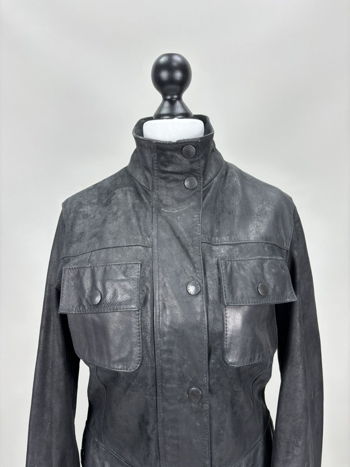 Barbour Womens leather jacket Barbour Size 6 Color Black Size M / US 6-8 / IT 42-44 - 3 Thumbnail