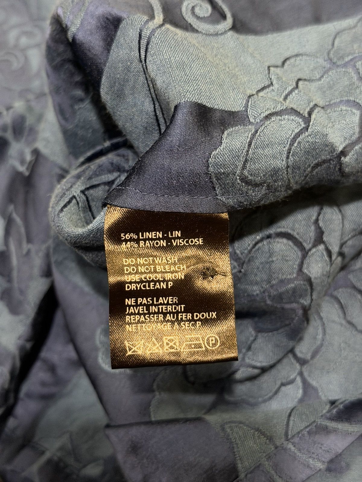 Haider Ackermann Haider Ackermann Floral Brocade Viscoe Blend Blue Shirt Size US S / EU 44-46 / 1 - 16 Thumbnail