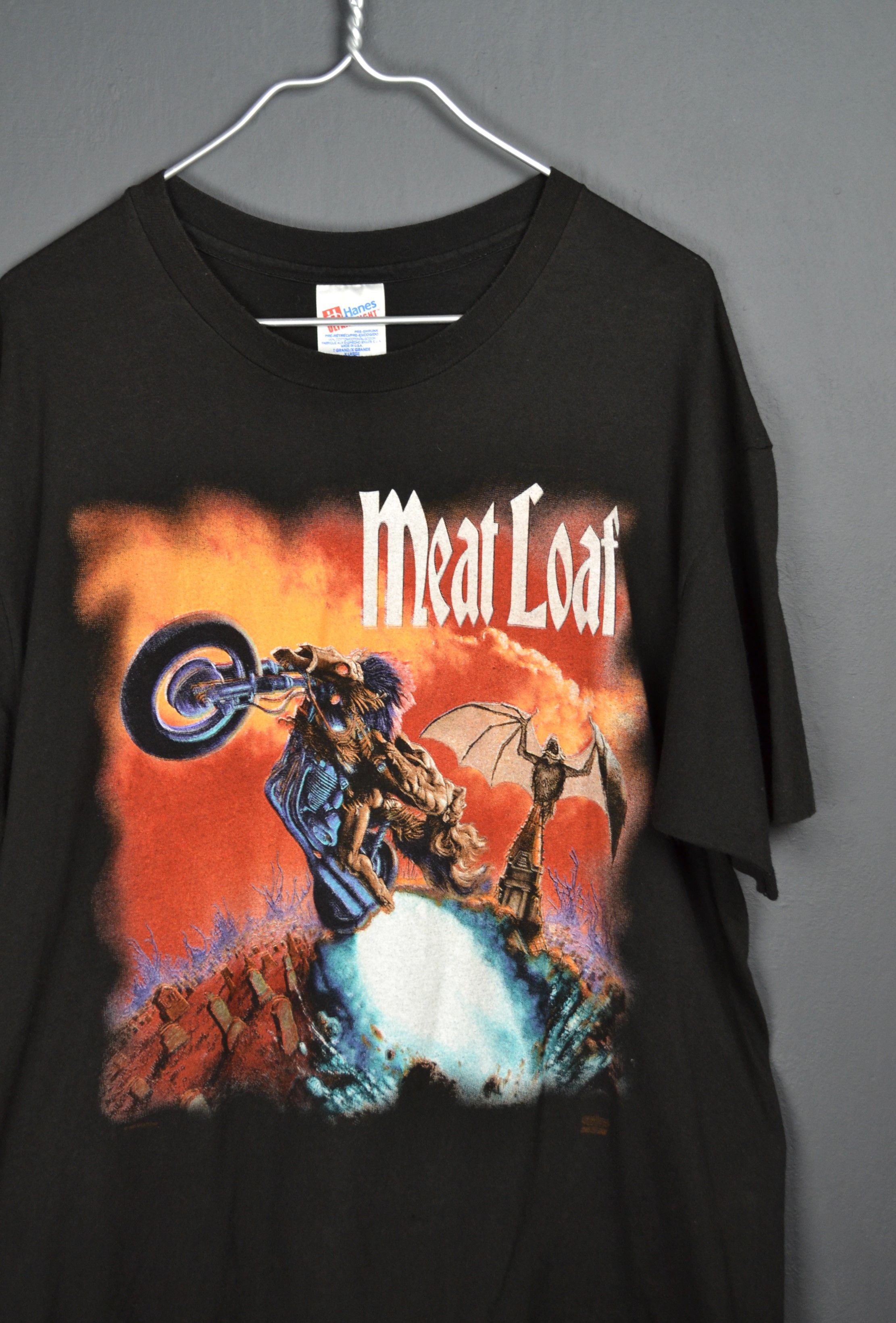 Band Tees Meat Loaf 1993 Vintage T-shirt Black Cotton XL Size US XL / EU 56 / 4 - 1 Thumbnail