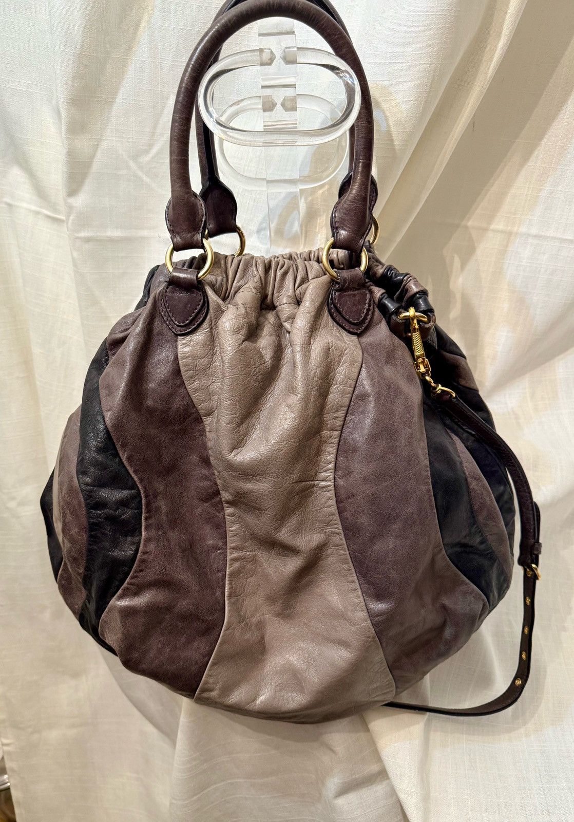 Miu Miu Mui Mui Hobo Leather Bucket Bag Size ONE SIZE - 7 Thumbnail