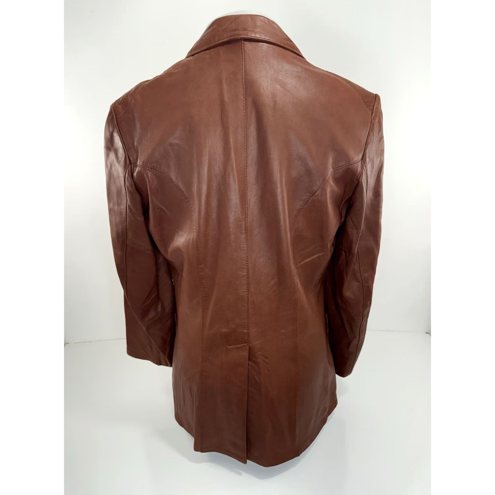 Vintage REMY Western Supple LEATHER Mens Blazer Jacket 40 Brown Size 40R - 4 Thumbnail