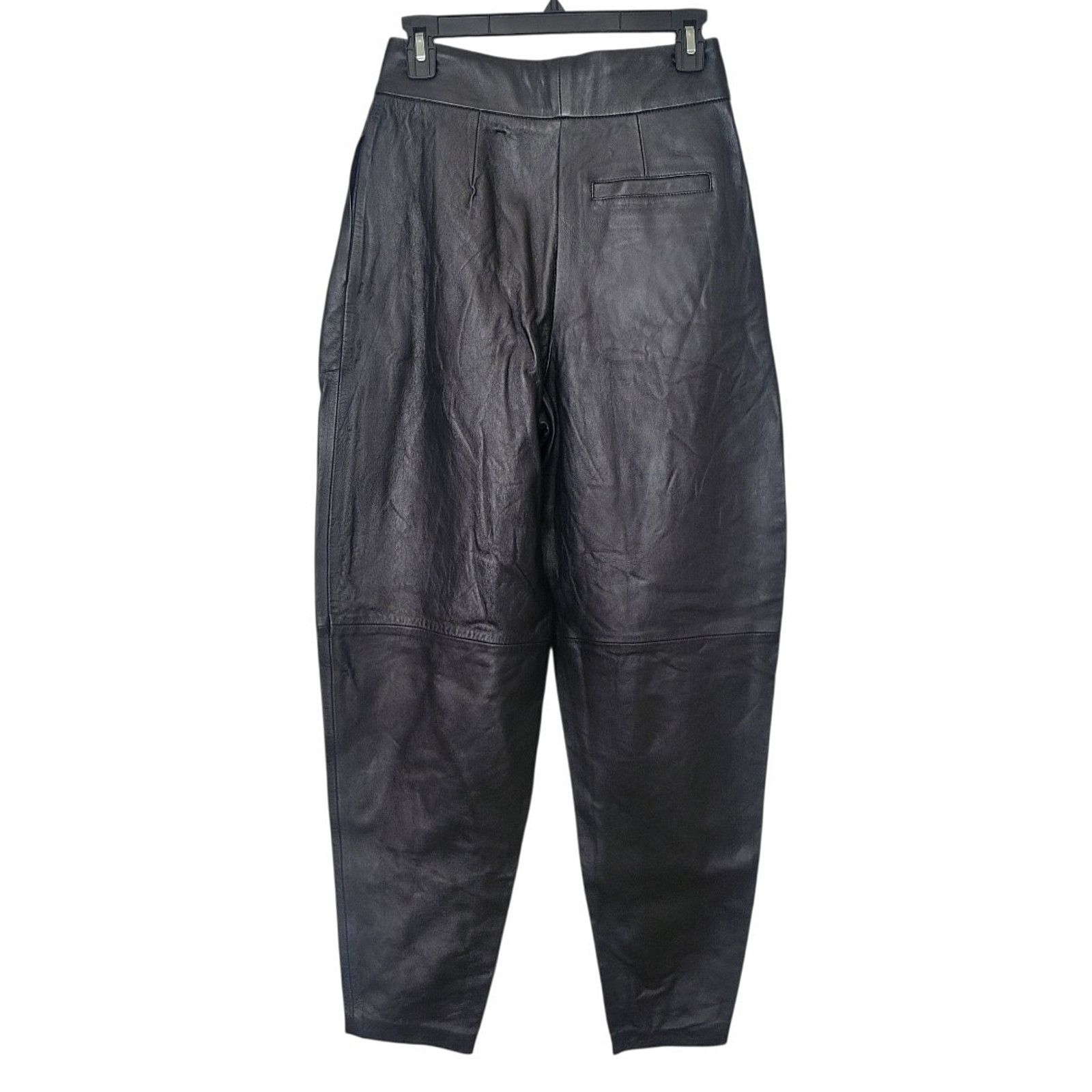 & Other Stories L’Academie Black Kathryn Leather Women Pants Size S Size 27" / US 4 / IT 40 - 4 Thumbnail