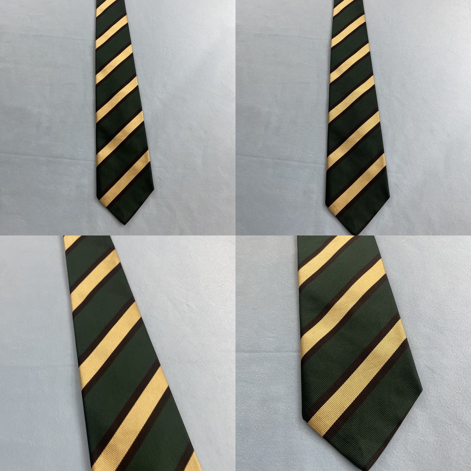 Club Room VINTAGE Club Room Tie Shirt Mens 3.5x57 Green Black Cream Repp Stripe 100% Silk USA Necktie Size ONE SIZE - 8 Thumbnail