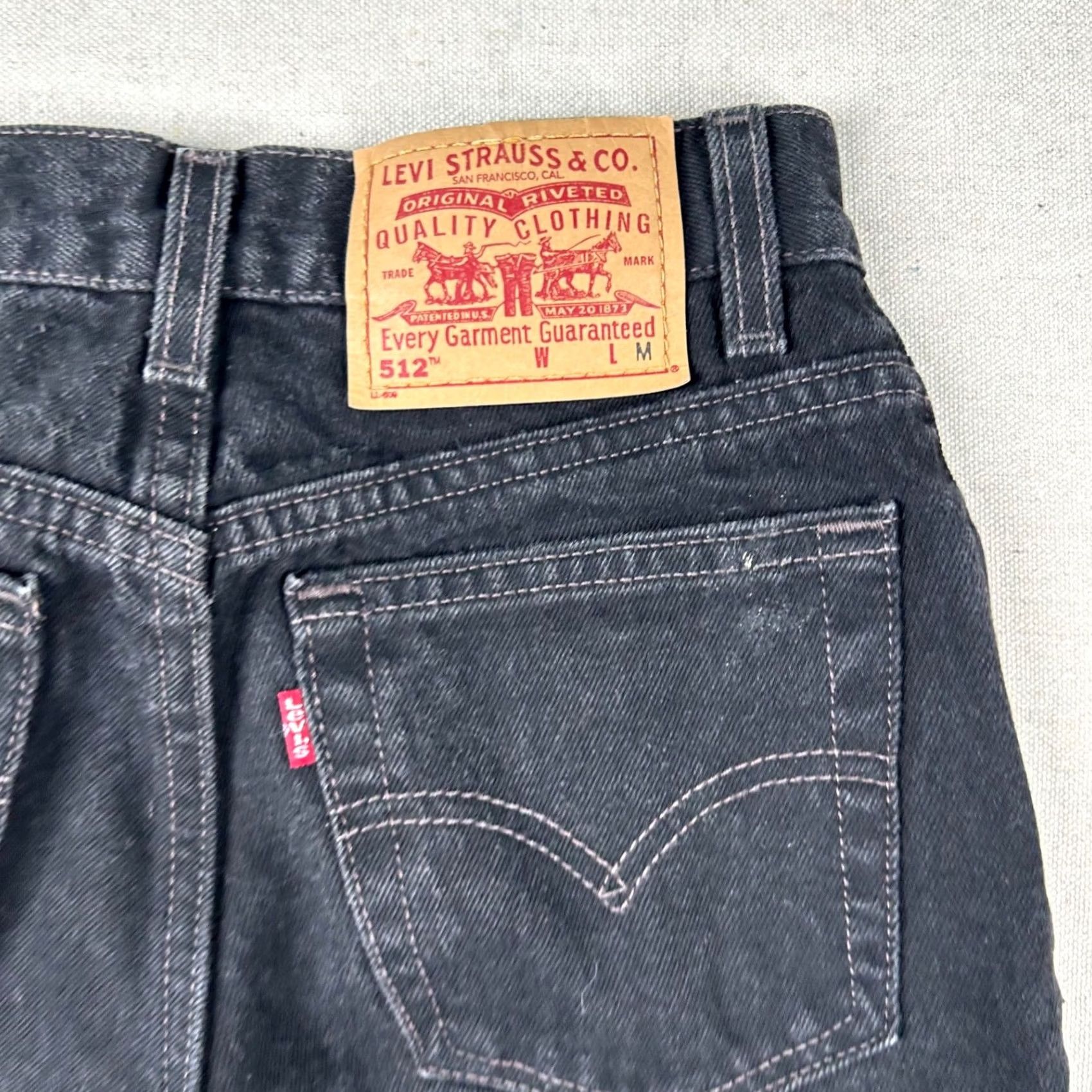 Levi's VINTAGE Levi's 512 Jeans Jr. M Slim Fit Straight Leg 7 Charcoal Black 90s USA Womens Size 28" / US 6 / IT 42 - 7 Thumbnail