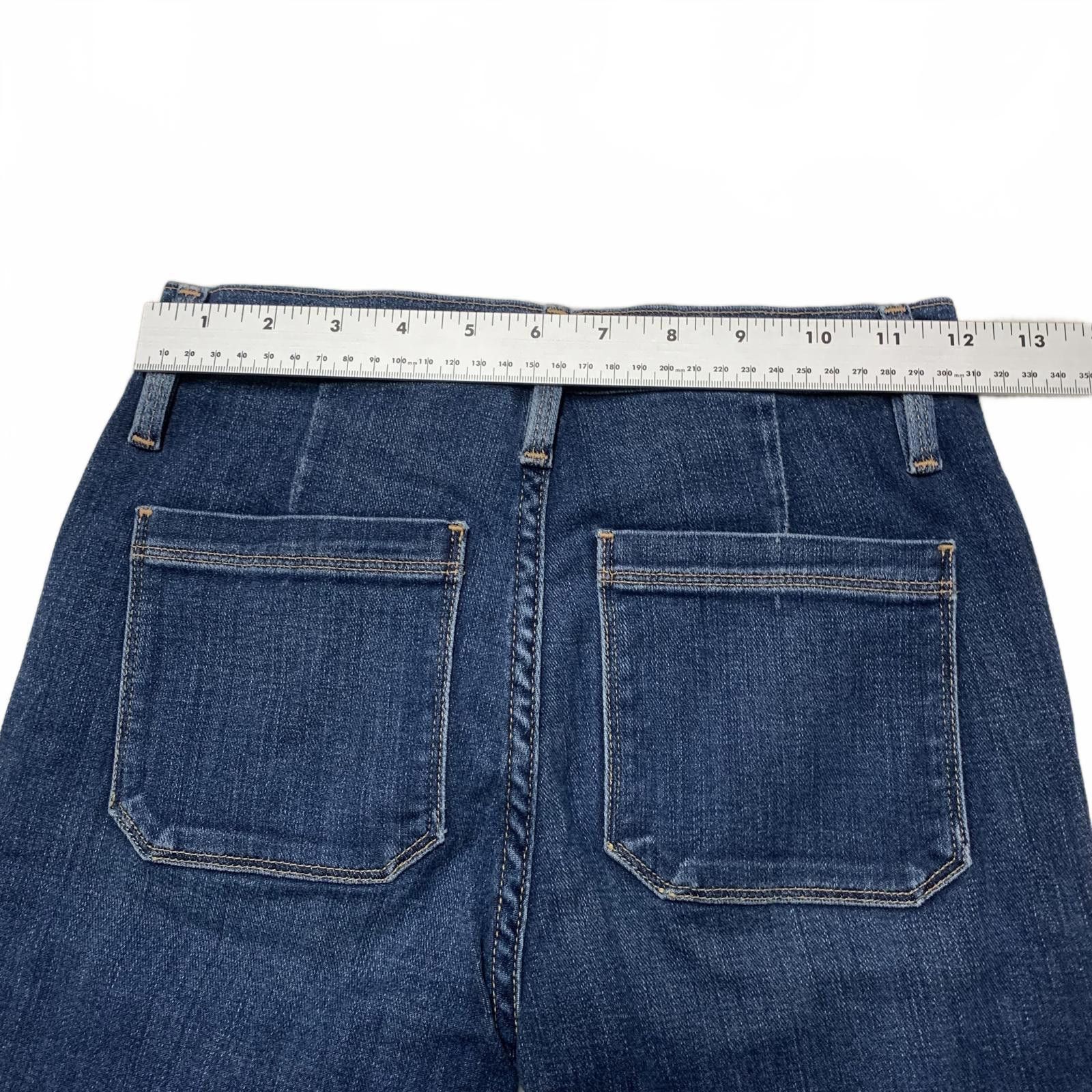 Frame FRAME Le Bardot Crop Flare Jeans Women 23 UK 4 Blue Denim Size 23" - 5 Thumbnail
