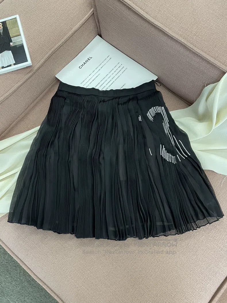 Chanel Chanel 22A high-end handicraft workshop pleated organza st Size 24" / US 00 / IT 34 - 2 Thumbnail