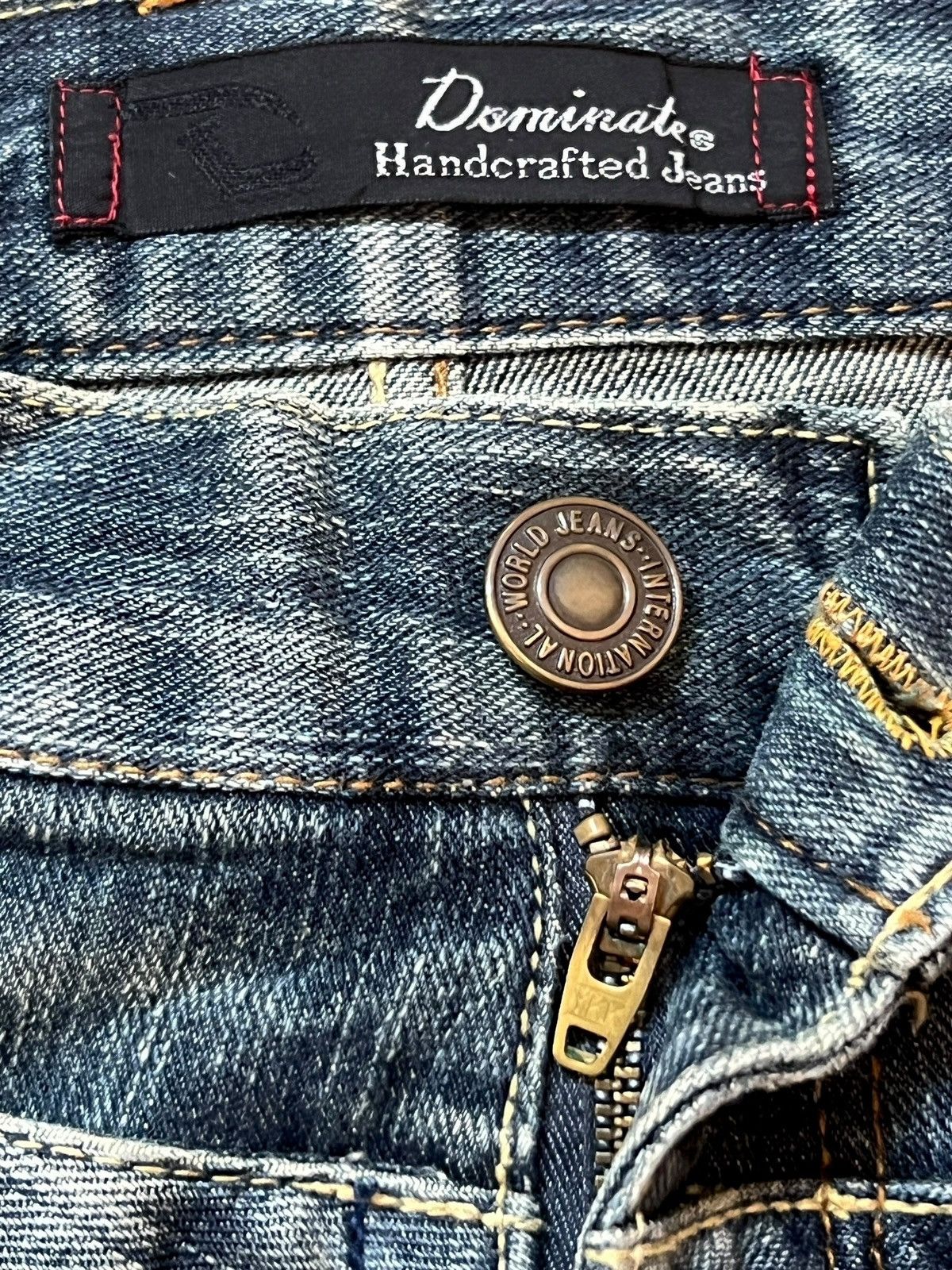 Japanese Brand Vintage Dominate Handcraft Jeans Double Waist - Thunder Wash Size US 33 - 13 Thumbnail