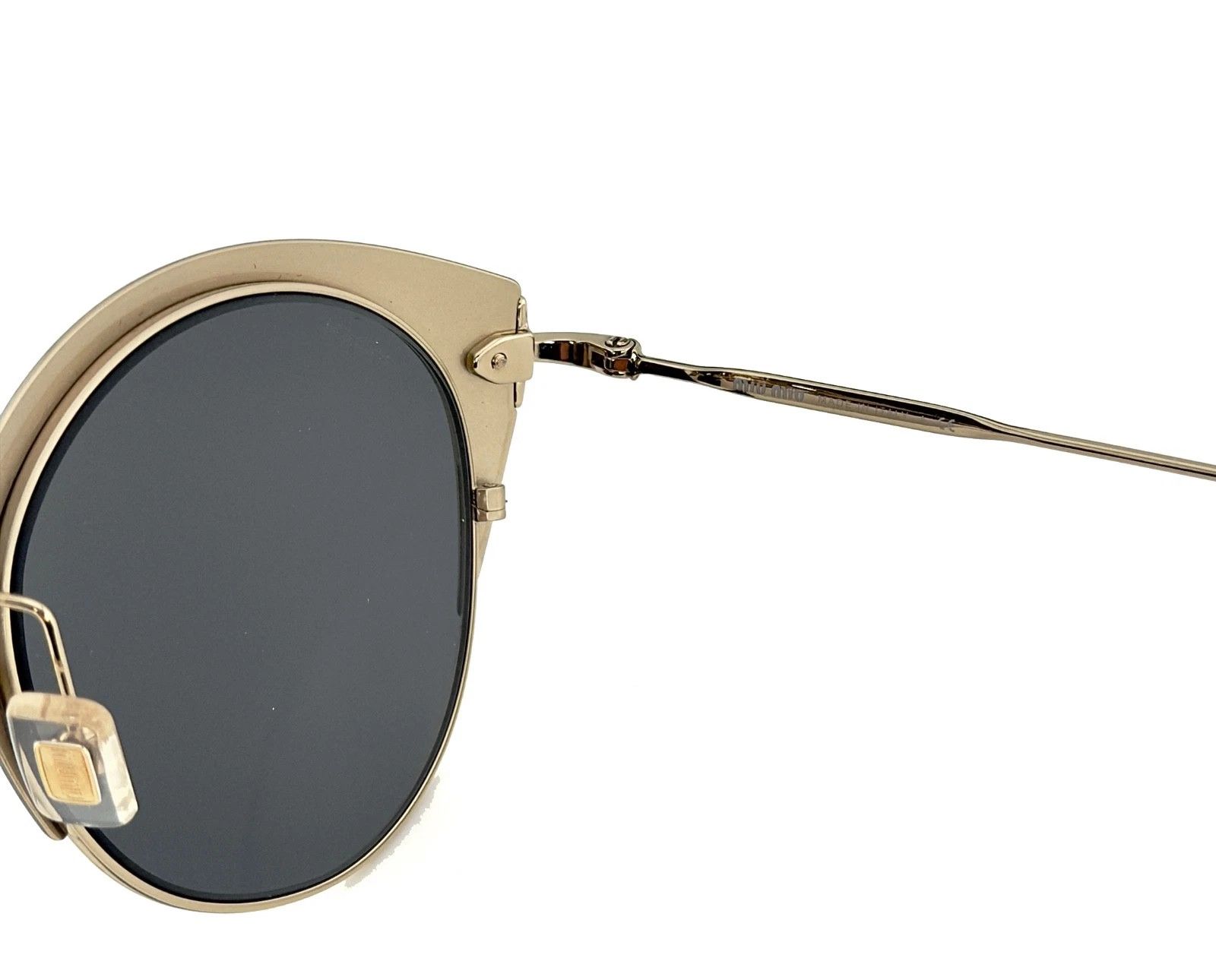 Miu Miu MIU MIU MU53RS 53R Round Blue Metal Oval Sunglasses 53RS Size ONE SIZE - 7 Thumbnail