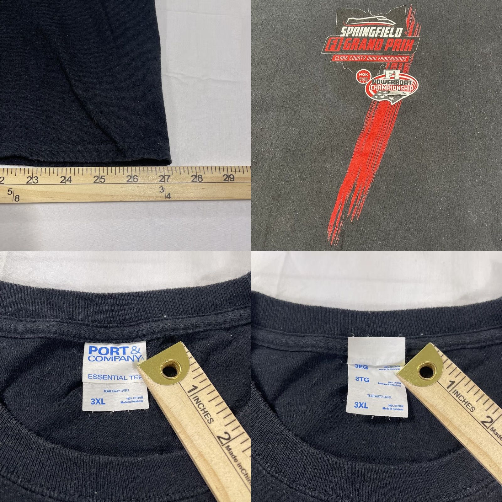 Vintage Powerboat Men's 3XL T-Shirt Port and Company Black Crew Neck Short Sleeve Logo USA 90s Mens Size US XXL / EU 58 / 5 - 8 Thumbnail