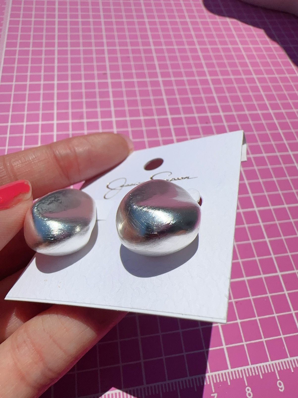 Designer × Jessica Simpson Jessica Simpson Earrings silver tone teardrop reflective Size ONE SIZE - 3 Thumbnail