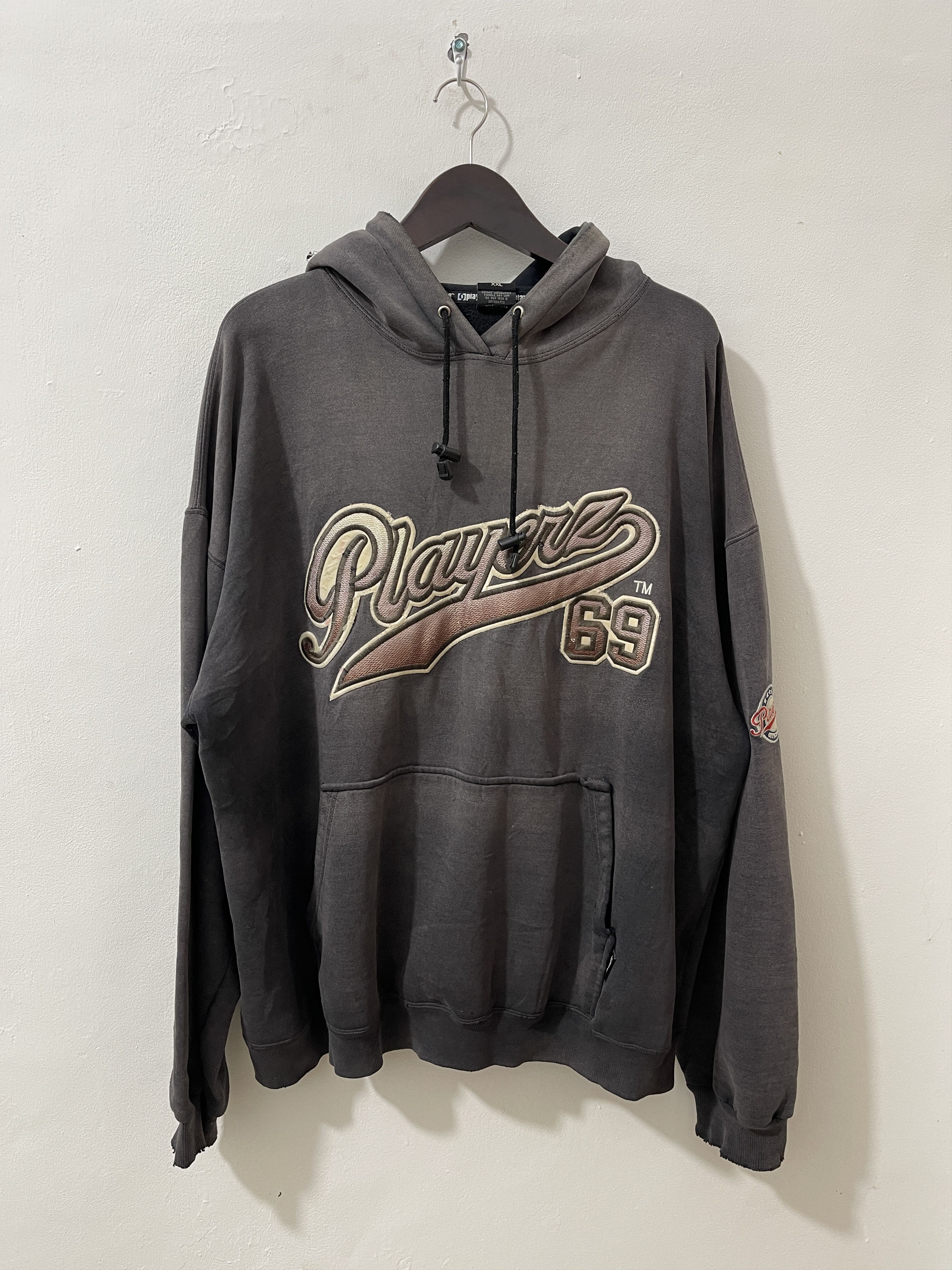 Vintage Playerz 69 Y2k Hiphop Thrashed Sunfade Hoodie Size US XXL / EU 58 / 5 - 1 Thumbnail