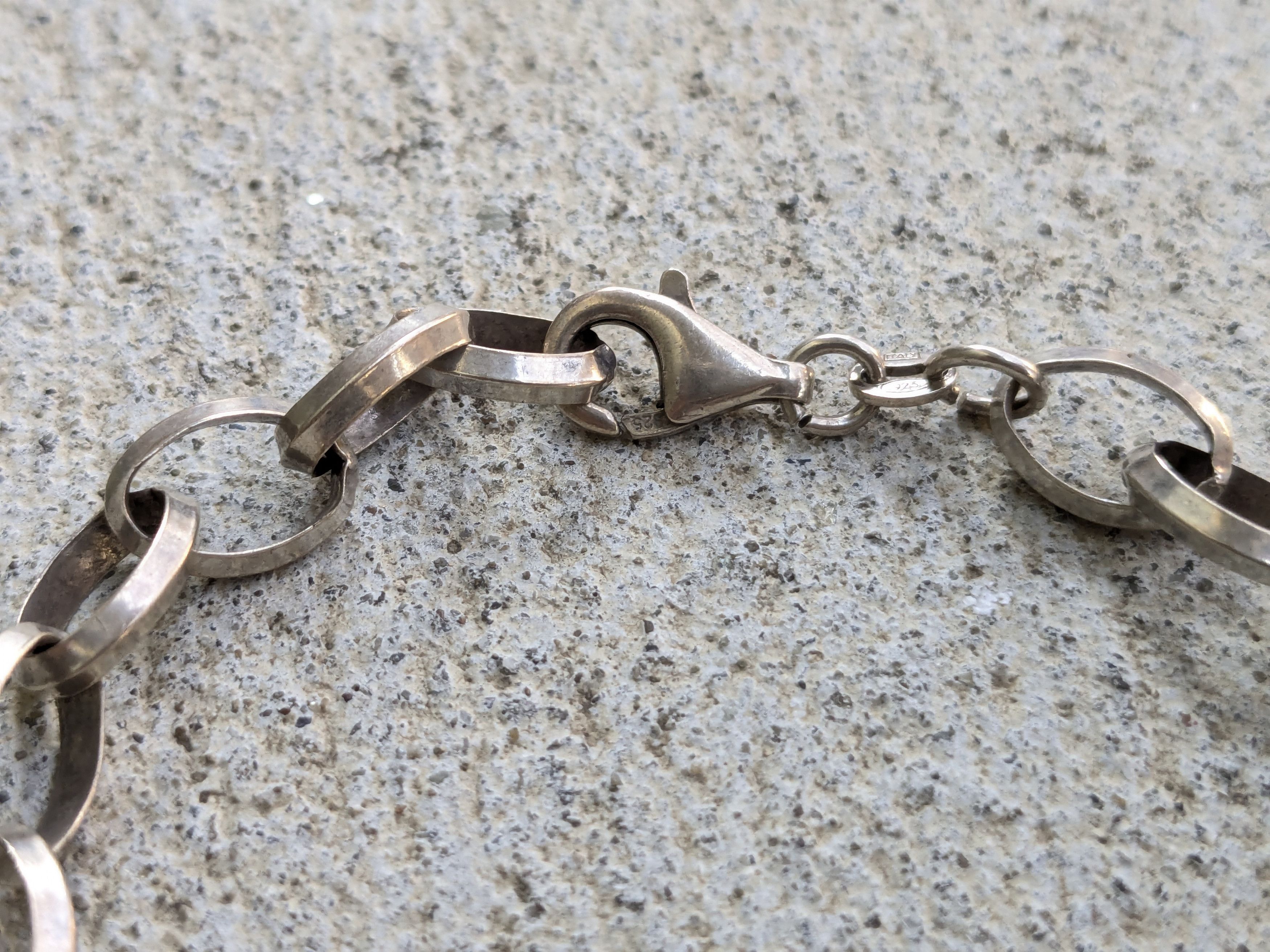 Jewelry Vintage Sterling Silver Bracelet Oval Chain 7.5" Y2K Italy Size ONE SIZE - 7 Thumbnail