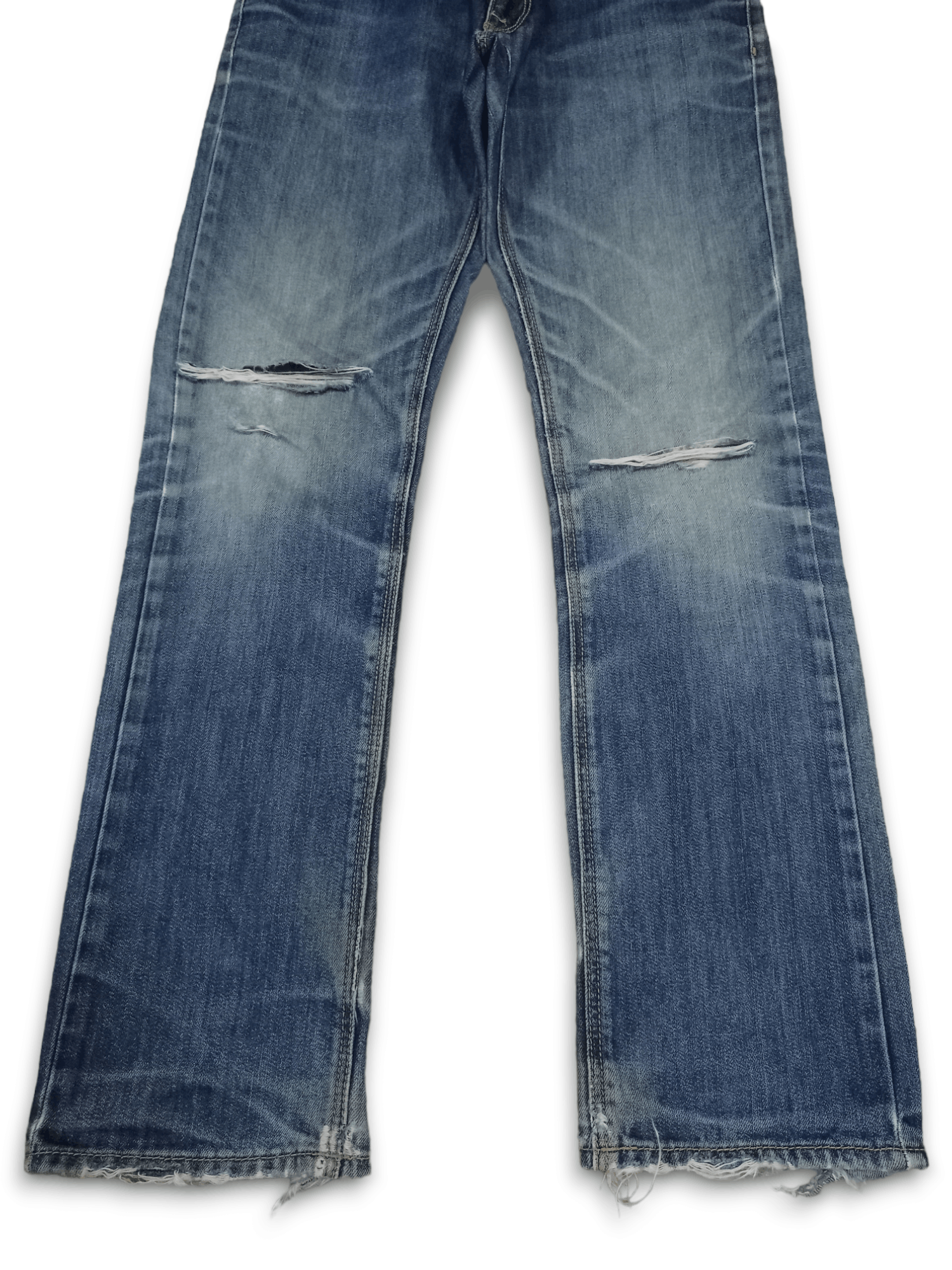 Puma Vintage Puma Blue Wash Rip Destroyed Style Jeans 29x31 Size US 29 - 7 Thumbnail
