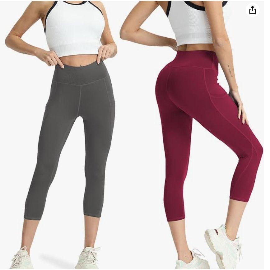 The Unbranded Brand 5XL High Waisted Yoga Leggings 4 PackTummy Control Pockets Size 42" / US 20 - 2 Thumbnail