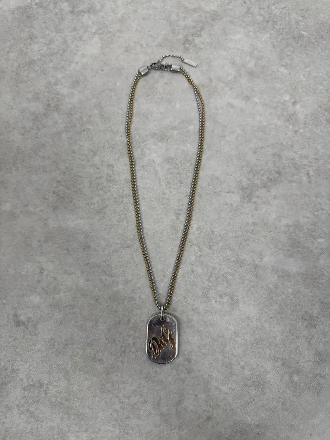 Dolce & Gabbana 2000s Dolce & Gabbana Golden & Silver Dog Tag Necklace Size ONE SIZE - 4 Thumbnail