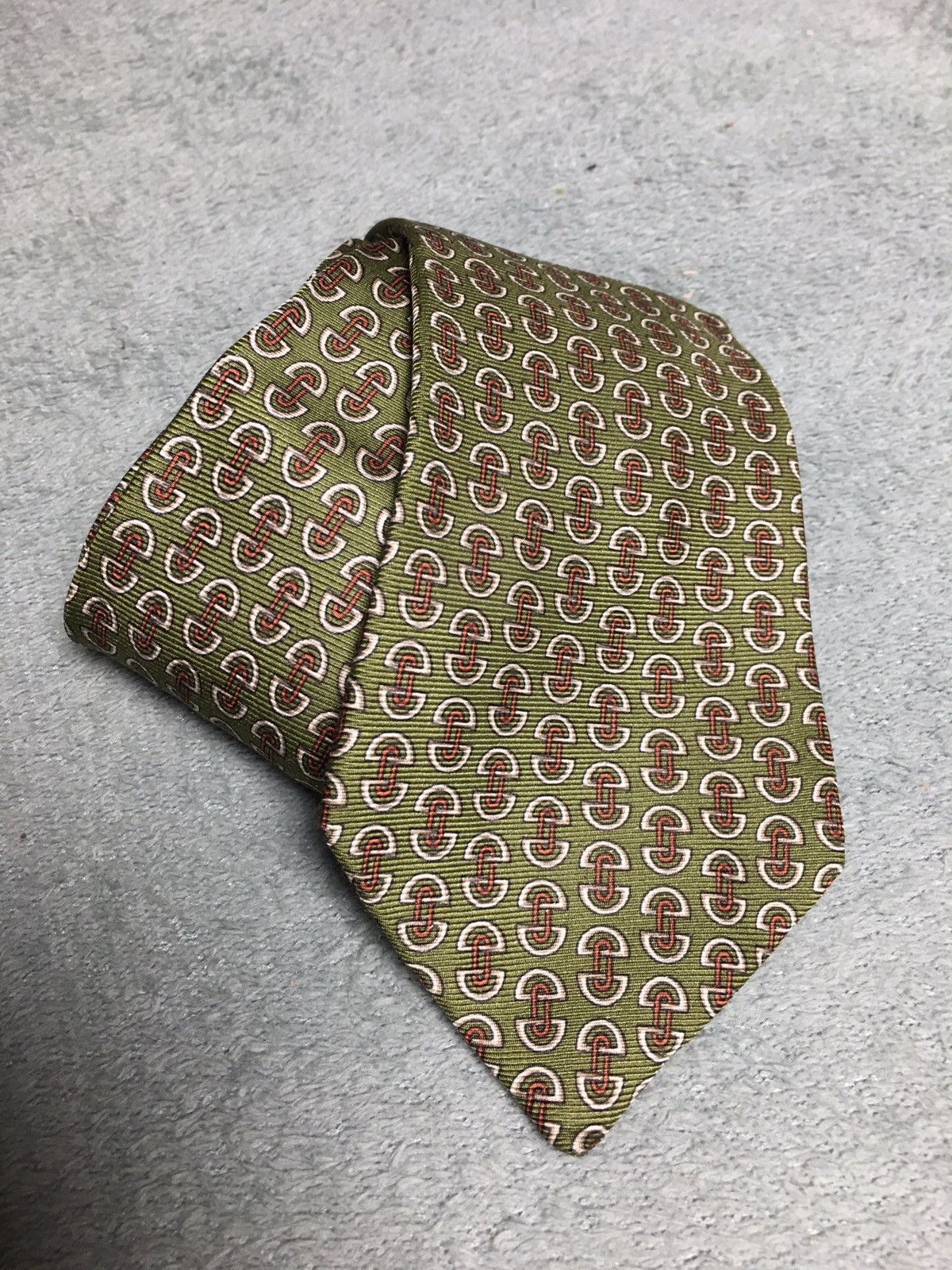 Celine CELINE Vintage Elegant Buckle Logo Italy Silk Mens Tie Size ONE SIZE - 1 Thumbnail