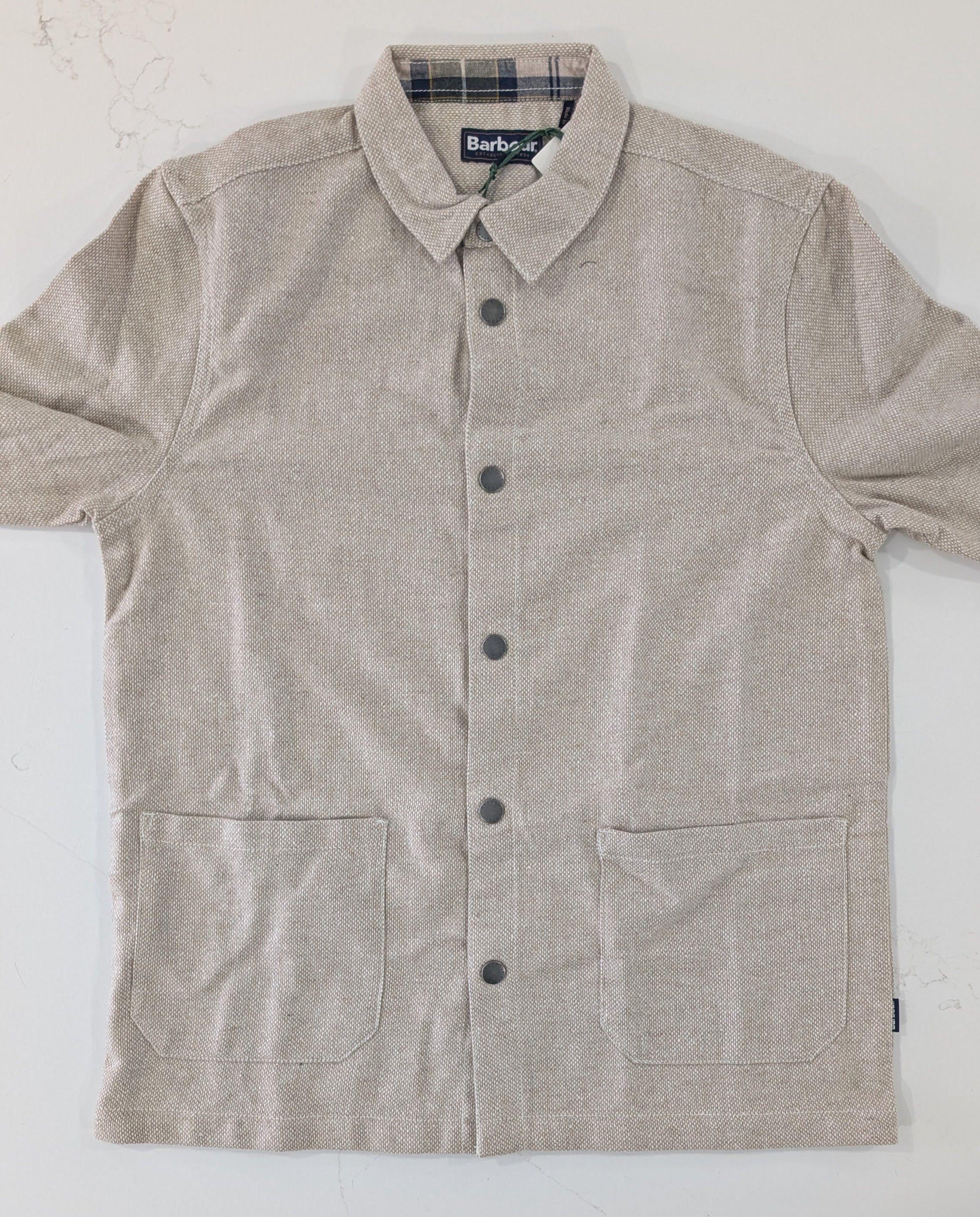 Barbour Barbour Waterhill Tailored Overshirt Stone Marl Wool Blend Size US M / EU 48-50 / 2 - 3 Thumbnail
