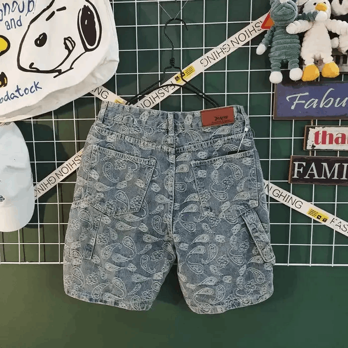 Japanese Brand × Vintage Flower denim shorts embroidered pants Size US 32 / EU 48 - 4 Thumbnail