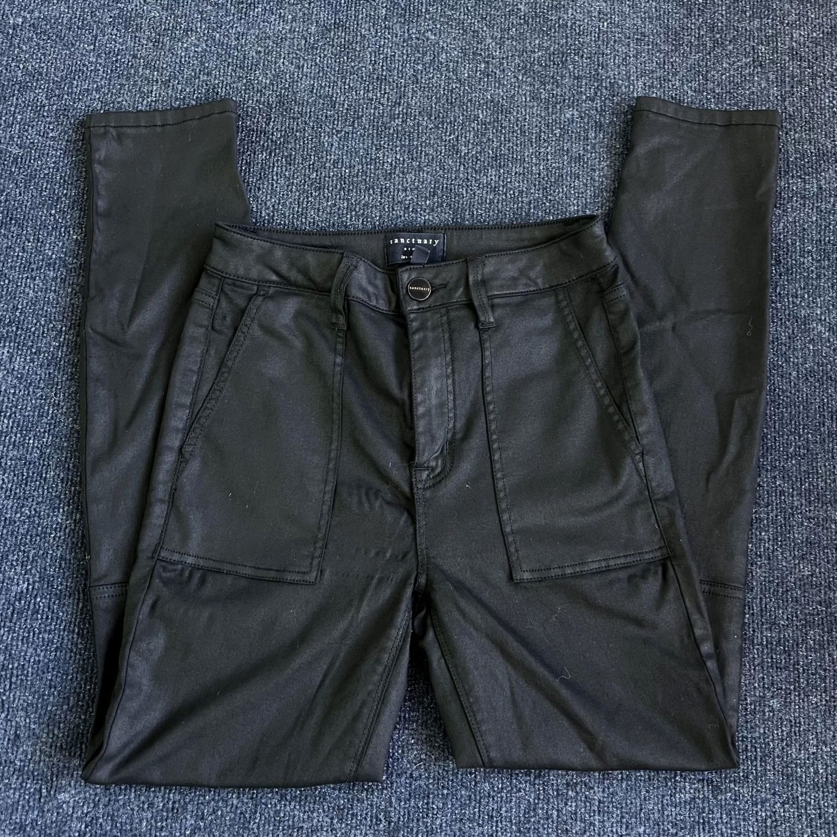 Sanctuary Sanctuary Jeans Womens 4/27 Black Mid Rise Skinny Coated Stretch Denim Pants Size 27" / US 4 / IT 40 - 2 Thumbnail