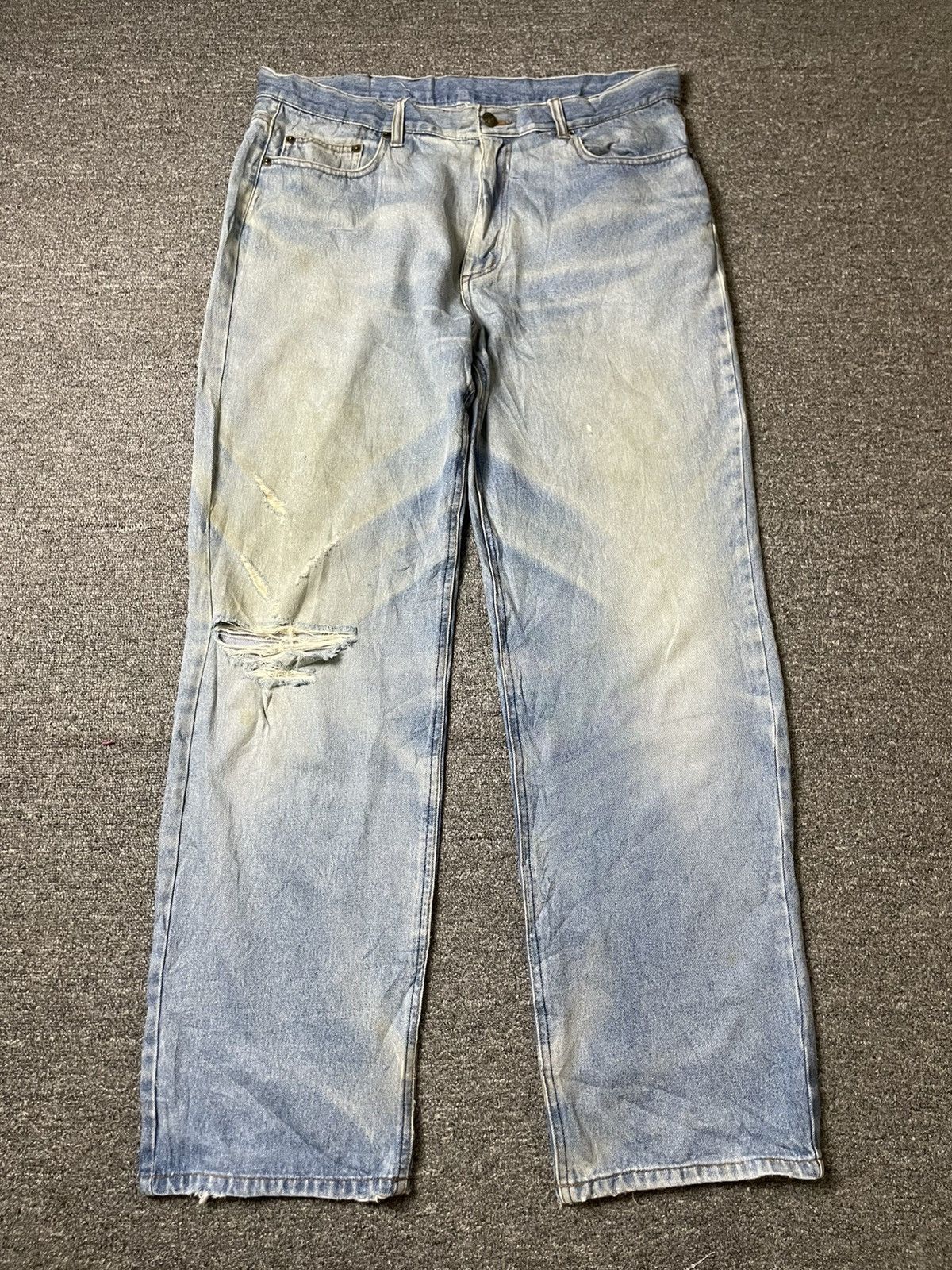 Japanese Brand × Vintage WOODLANE Brand Distressed Denim Jeans (106) Size US 37 - 1 Thumbnail
