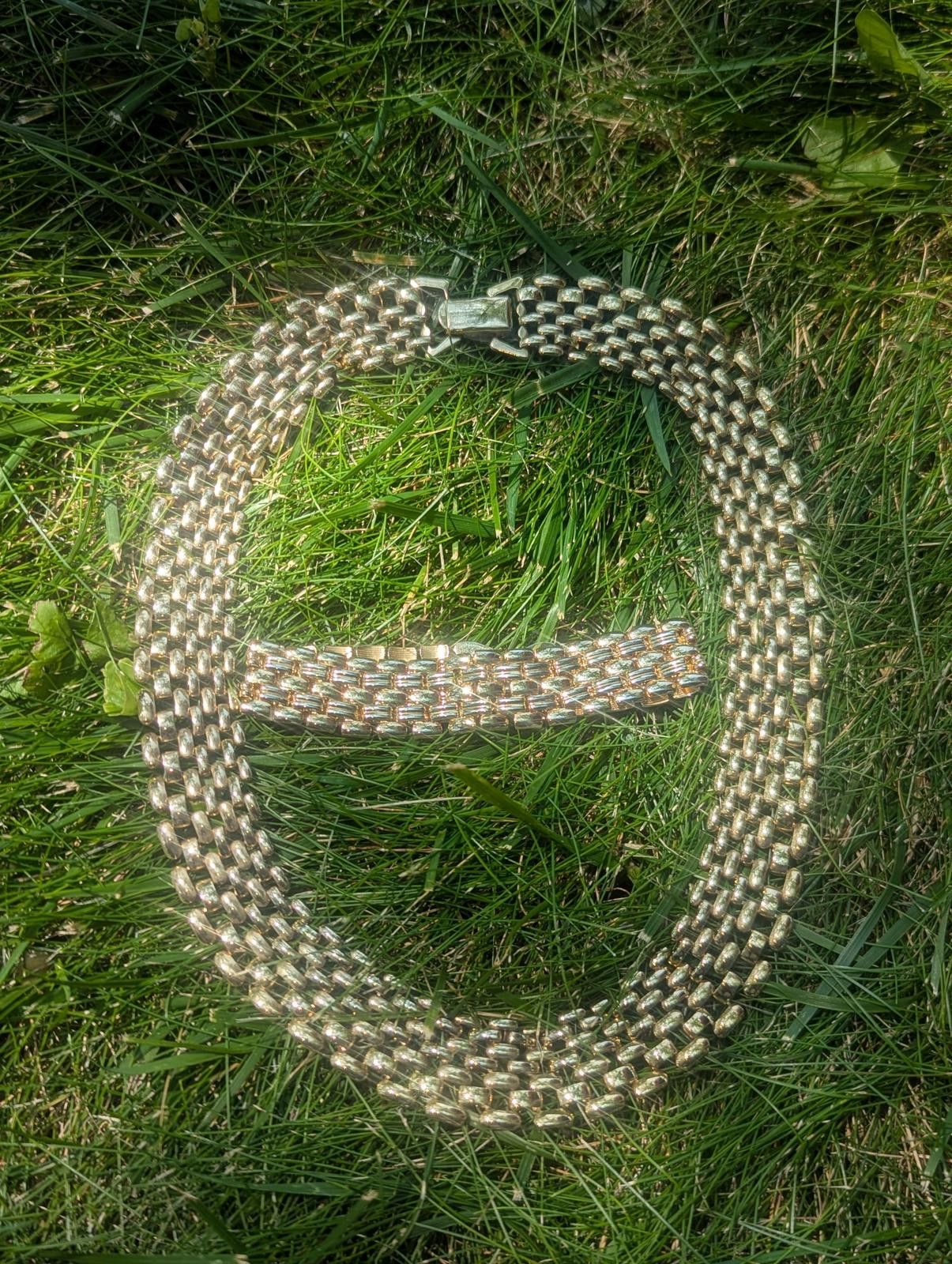 Designer Vintage 80s Gold Linked Napier Choker Necklace and Bracelet Size ONE SIZE - 2 Thumbnail