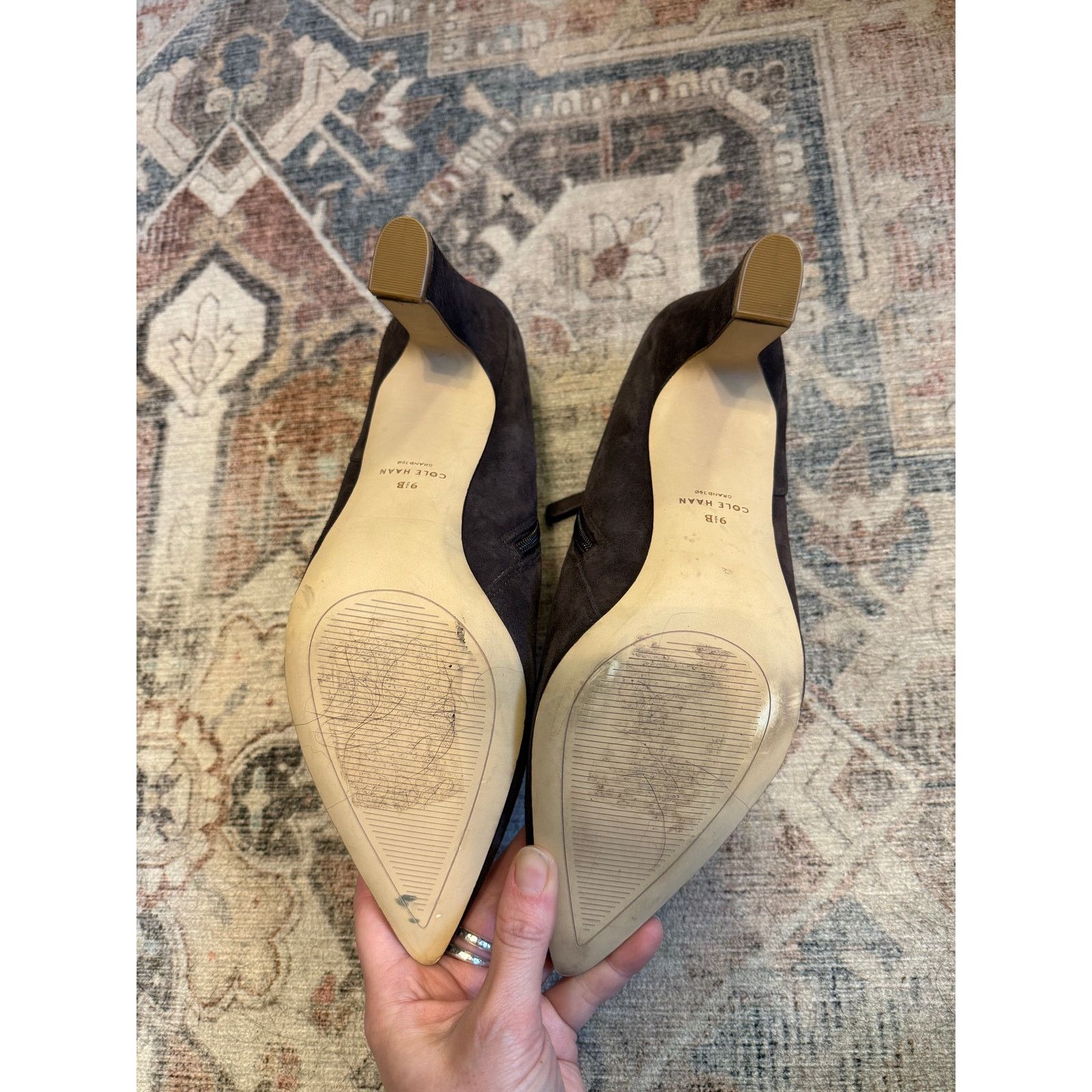 Cole Haan Cole Haan Vestry Pointed Booties Chocolate Suede, Sz 9.5 B, Size US 9.5 / IT 39.5 - 7 Thumbnail