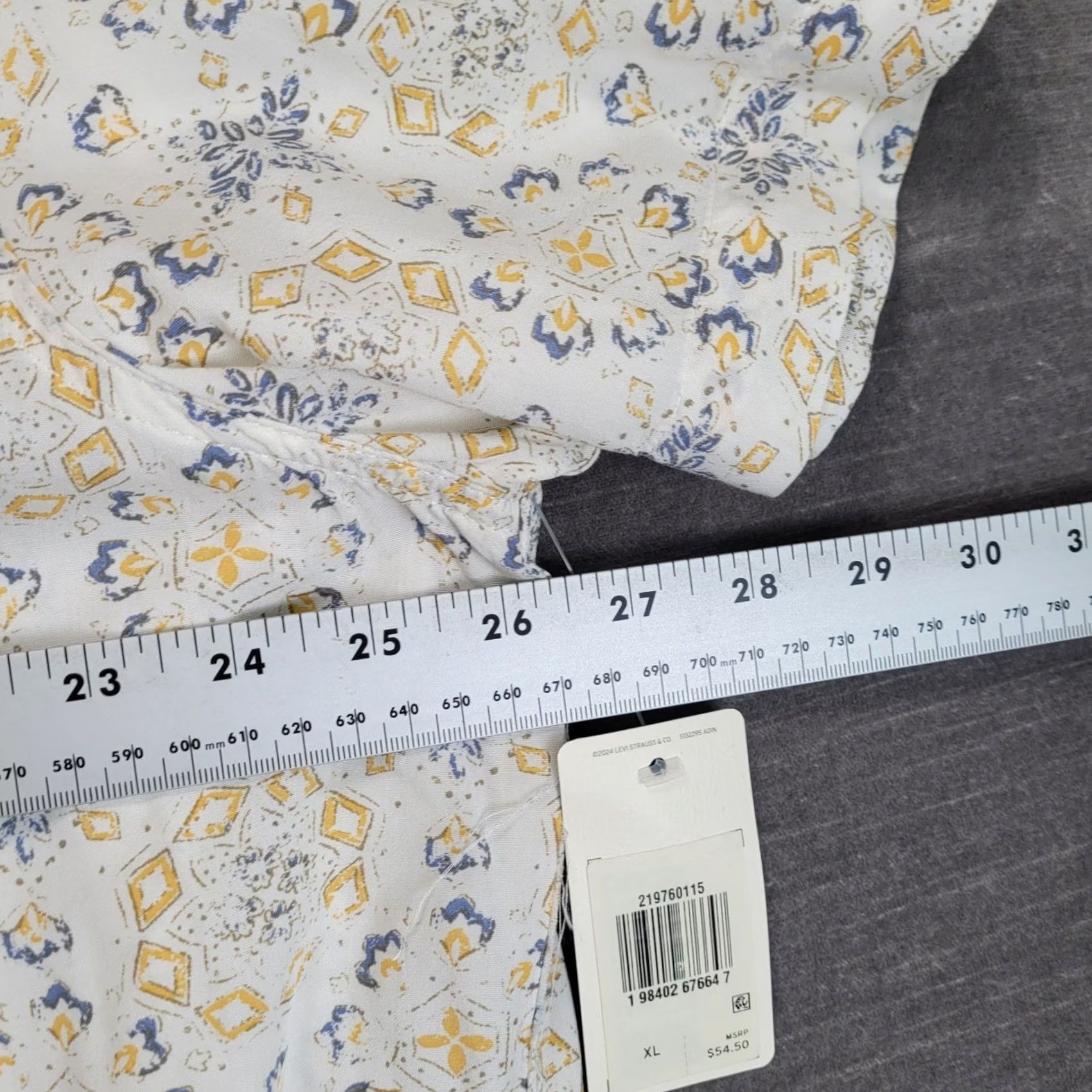 Levi's Levi's Shirt Mens XL Relaxed Fit White Blue Yellow Geometric New Classic Camper Size US XL / EU 56 / 4 - 8 Thumbnail