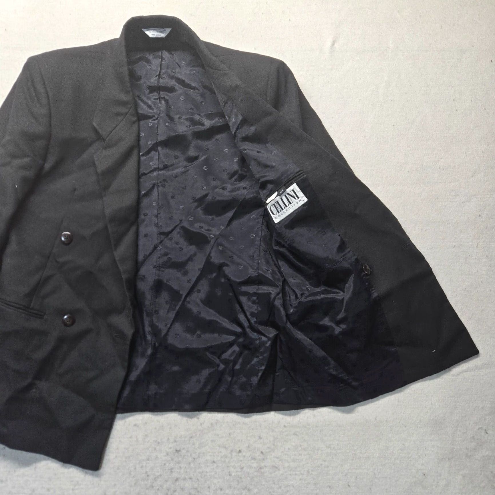 Vintage VINTAGE Cellini Men’s Blazer Jacket Coat - Black, Size 40R, Single-Breasted, Formal Business Suit Size 40R - 2 Thumbnail