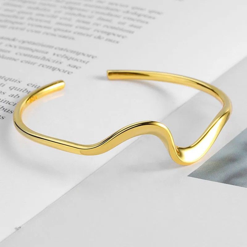 Jewelry × Vintage Irregular Wave Open Cuff Bracelet Size ONE SIZE - 1 Thumbnail