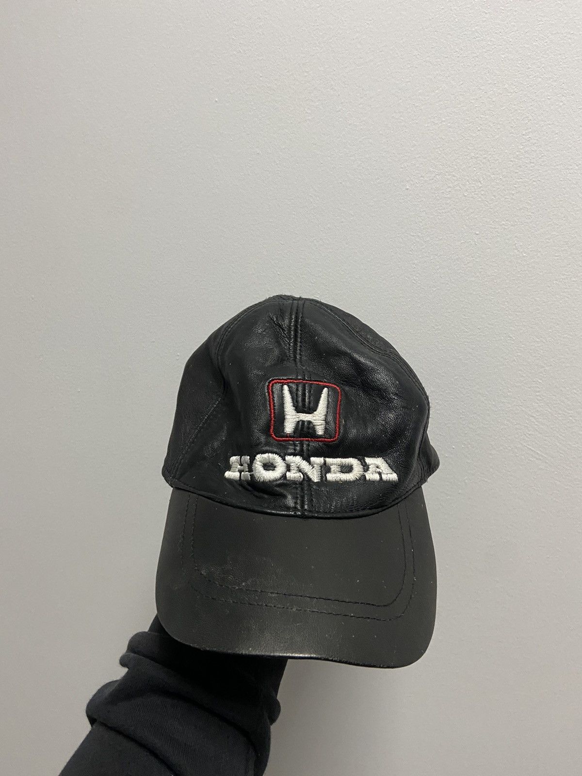 Honda × Vintage Honda leather Cap Vintage Racing big logo Size ONE SIZE - 4 Thumbnail