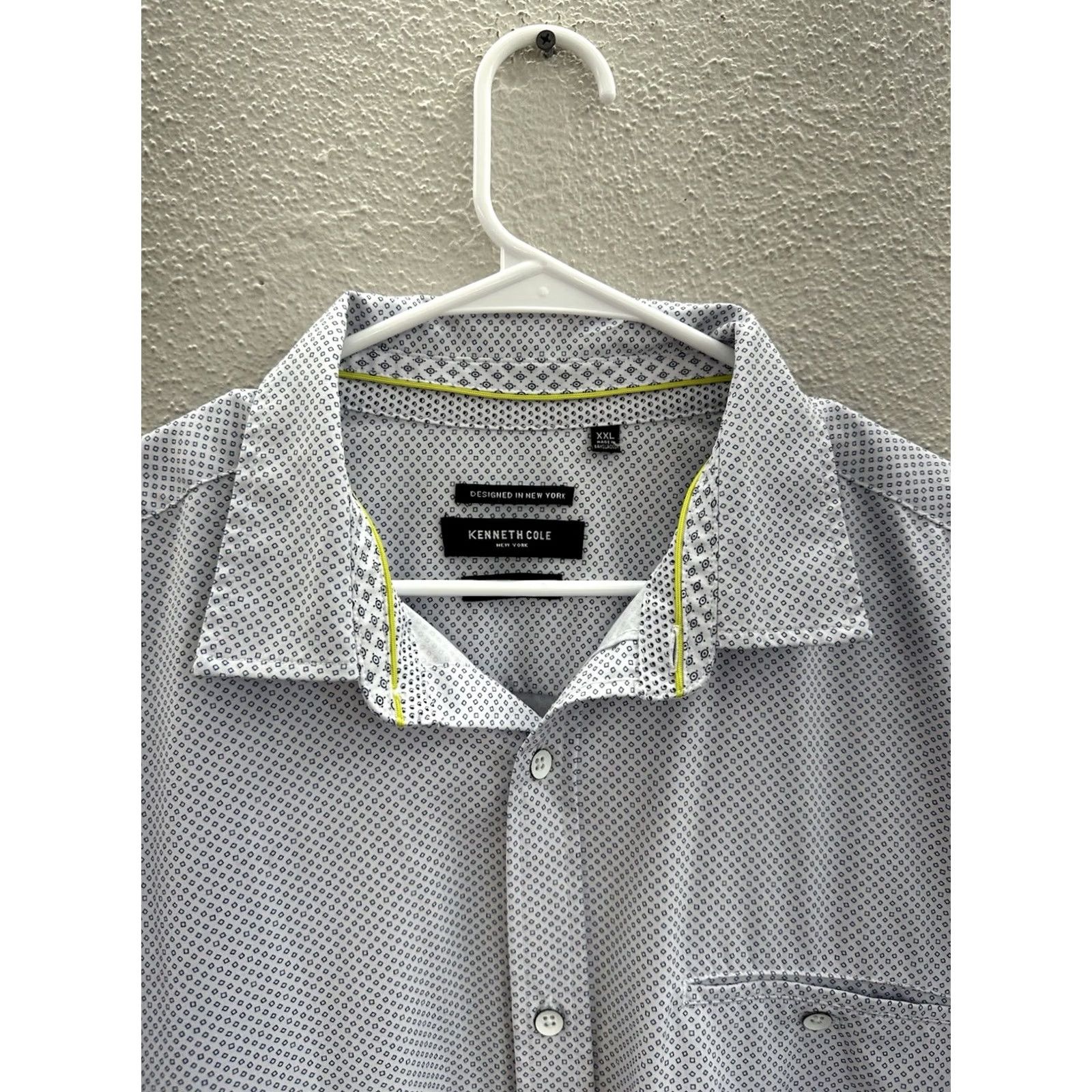 Kenneth Cole Kenneth Cole New York Mens Shirt Slim Fit Short Sleeve Button Up NWTs 2XL White Shirt Regular Mens Size US XXL / EU 58 / 5 - 3 Thumbnail