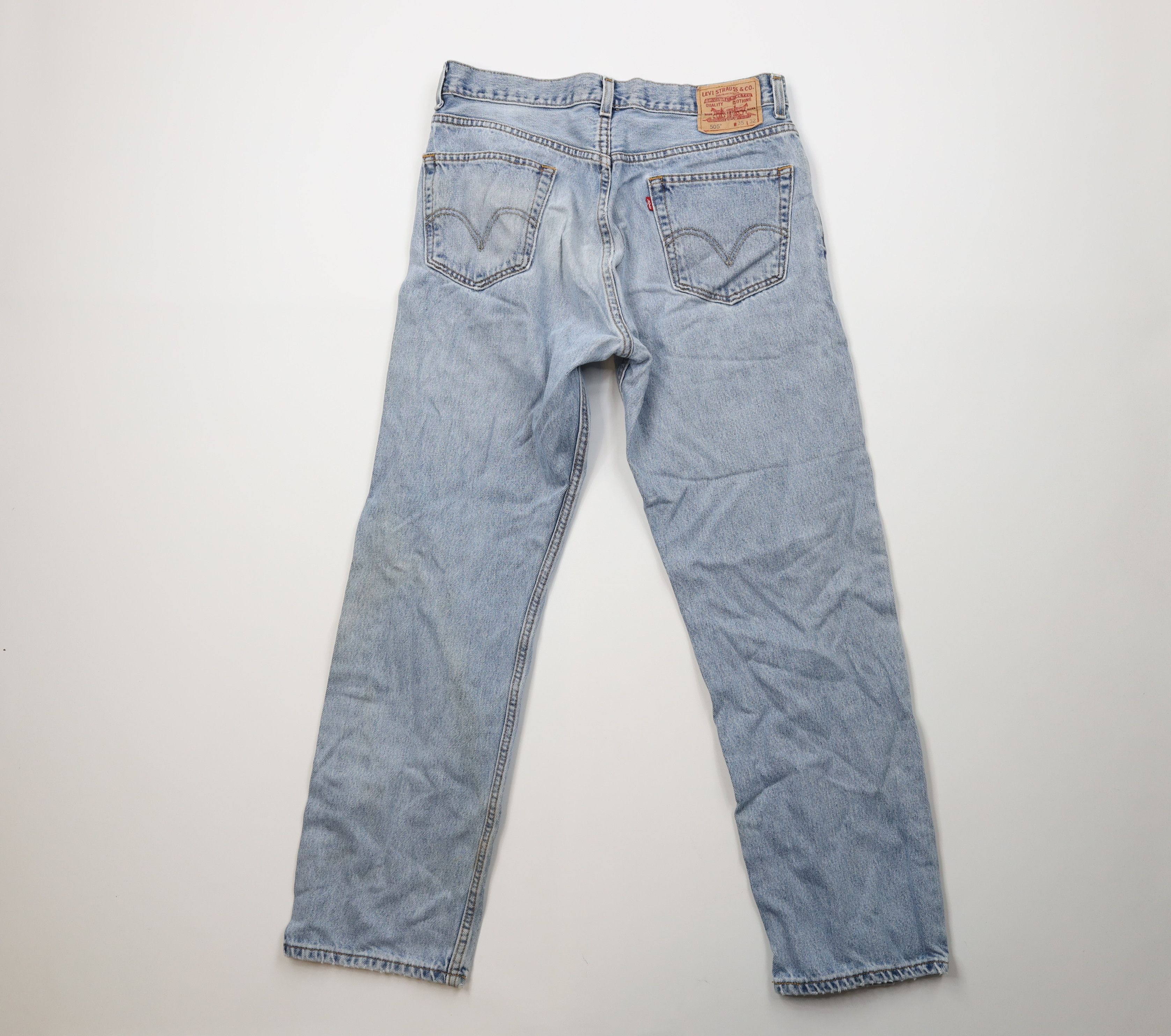 Levi's Vintage Y2K Levis 505 Regular Straight Leg Denim Jeans Blue Size US 35 - 8 Thumbnail