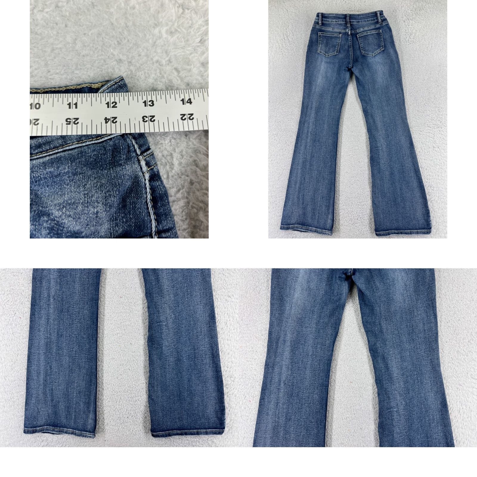 Shein SheIn Jeans Womens 4 Blue Denim Flare Cotton Blend Stretch Mid Rise 23x29 Pants Size 27" / US 4 / IT 40 - 9 Thumbnail