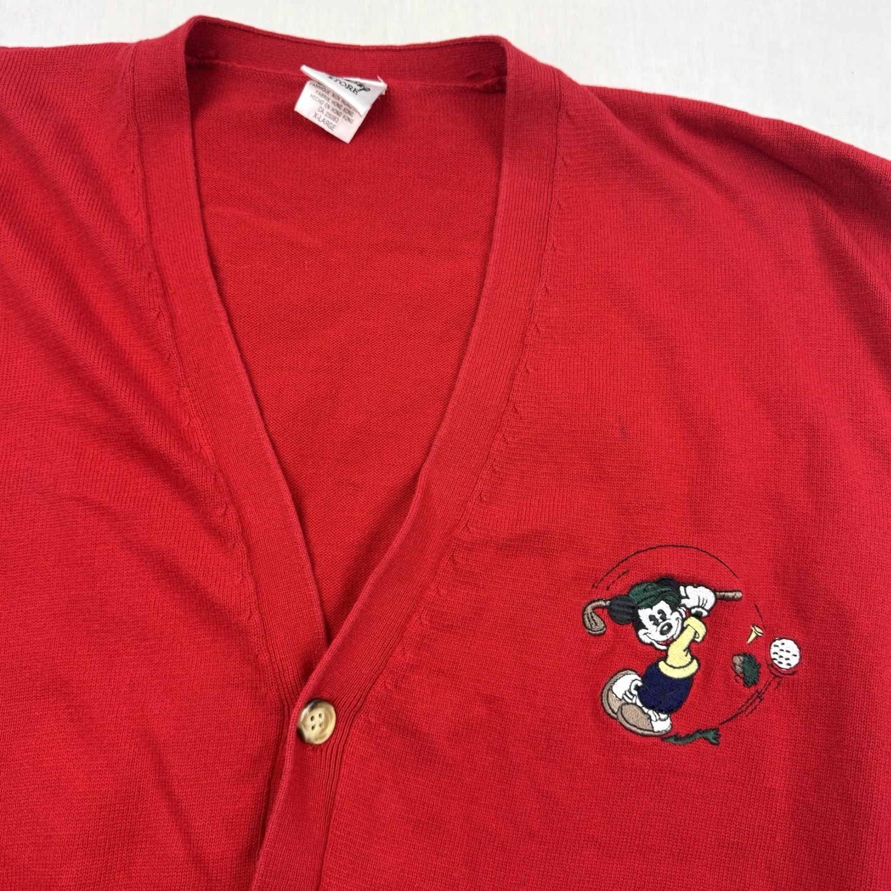 Disney VINTAGE Mickey Mouse Golf Sweater Vest Men XL Red V-Neck 90s Disney World/Mickey Golf Mens XL Red 90s Vintage Size US XL / EU 56 / 4 - 2 Thumbnail