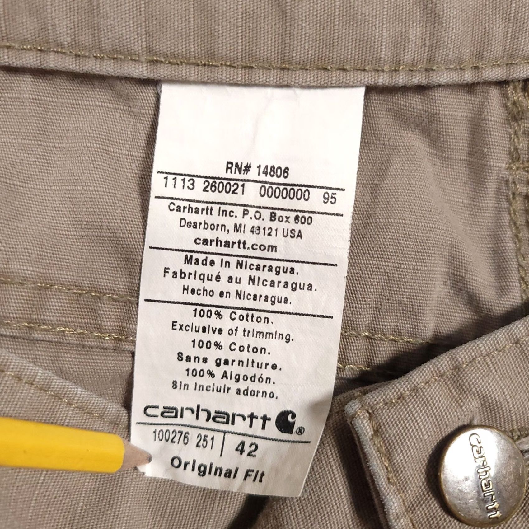 Carhartt VINTAGE Carhartt Shorts Mens 42 Khaki Original Fit Ripstop Workwear Carpenter Utility Size US 42 / EU 58 - 6 Thumbnail