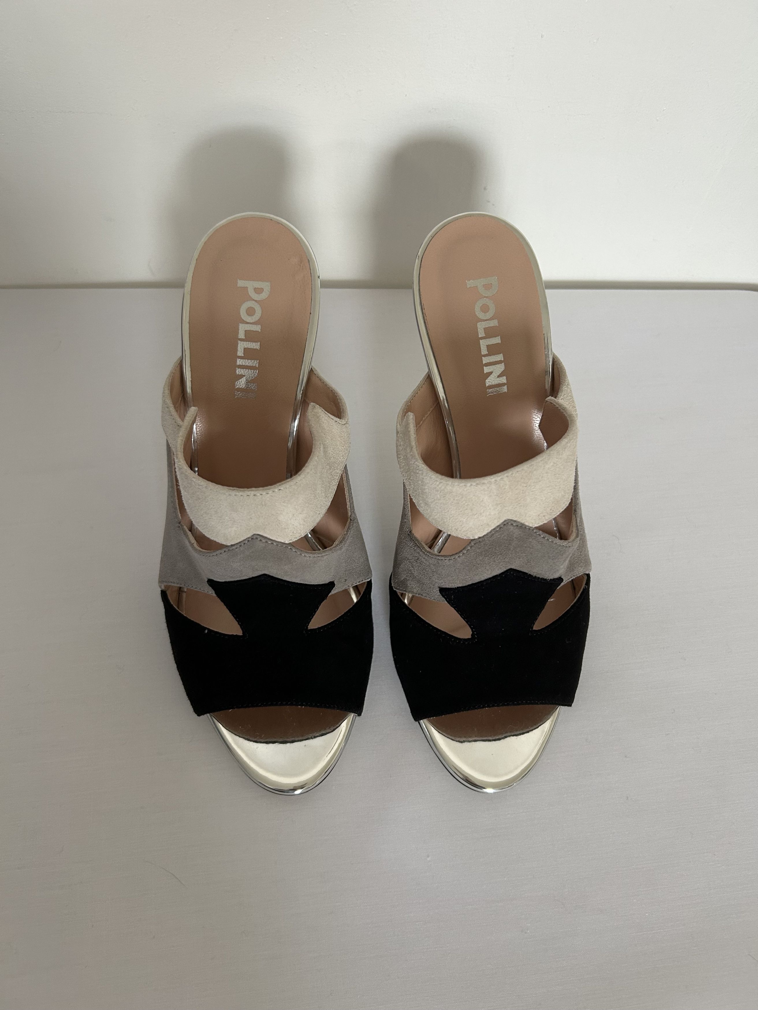 Pollini Pollini "SABOT" Colourblock Suede Heels Size US 6.5 / IT 36.5 - 8 Thumbnail