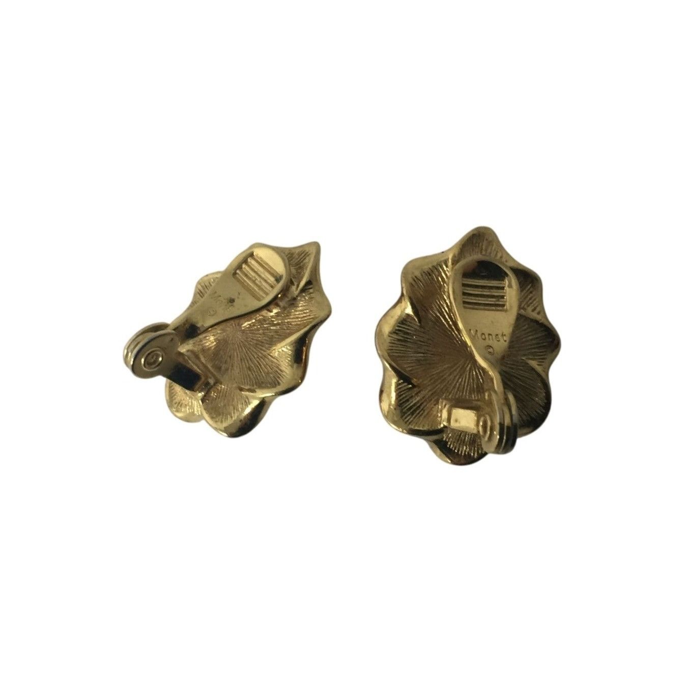 Monet Women's Monet Red and Gold tone Clip On Earrings Size ONE SIZE - 3 Thumbnail