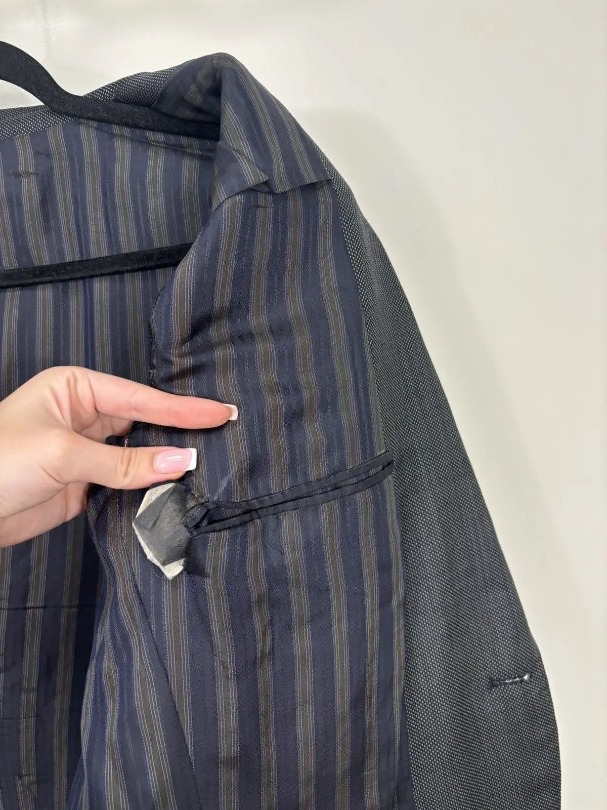 Dolce & Gabbana × Vintage Vintage Dolce & Gabbana Birdseye Pattern Wool Blazer Jacket Size 42R - 19 Thumbnail