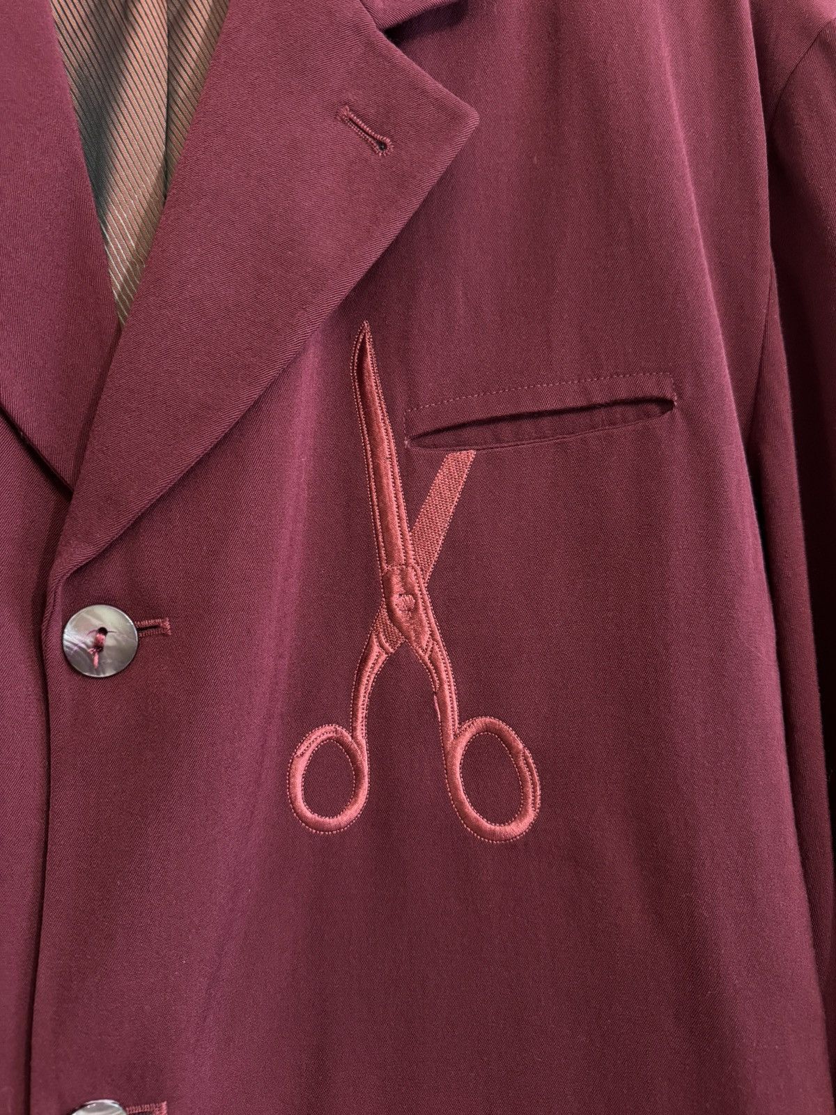 Calugi e Gianelli Calugi E Giannelli Vintage Embroidered Scissors Mens Blazer Size 44R - 6 Thumbnail