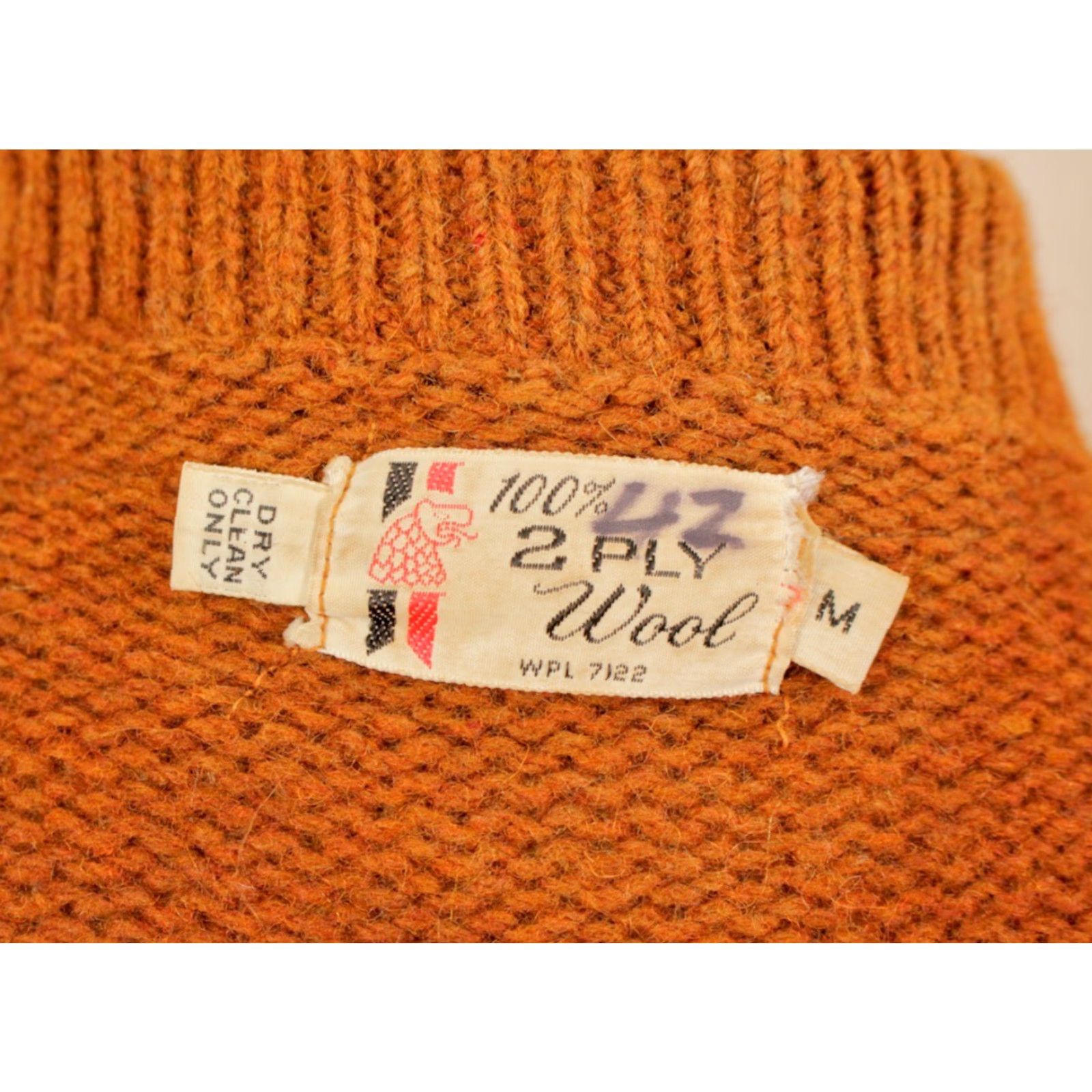 Vintage VTG 60s Sweater Shirt Mens Orange Wool 1960s Decade Vintage Casual Size M Size US M / EU 48-50 / 2 - 5 Thumbnail