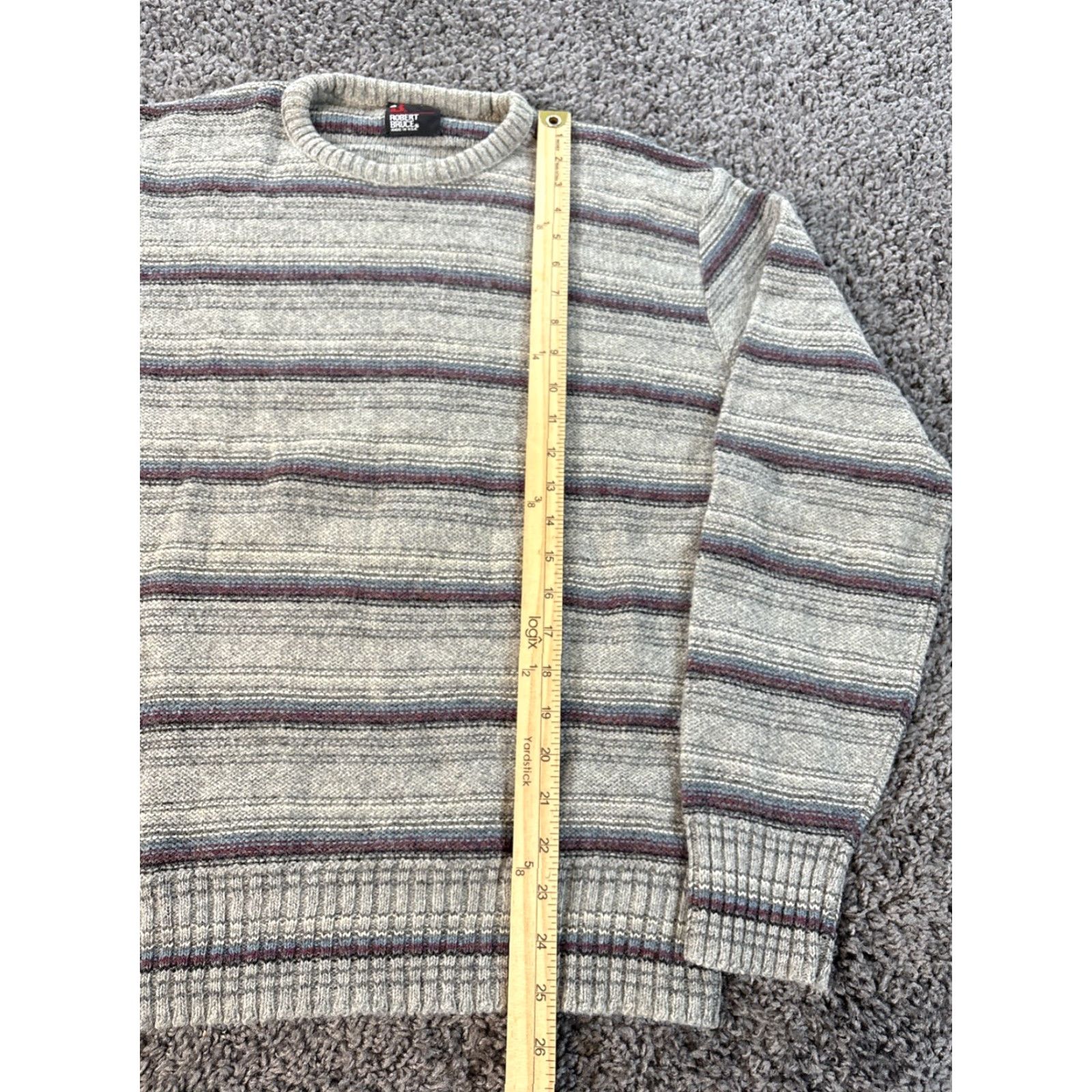 Vintage VINTAGE Robert Bruce Sweater Mens L Striped Wool Crew Neck 80s Made in USA Size US L / EU 52-54 / 3 - 2 Thumbnail