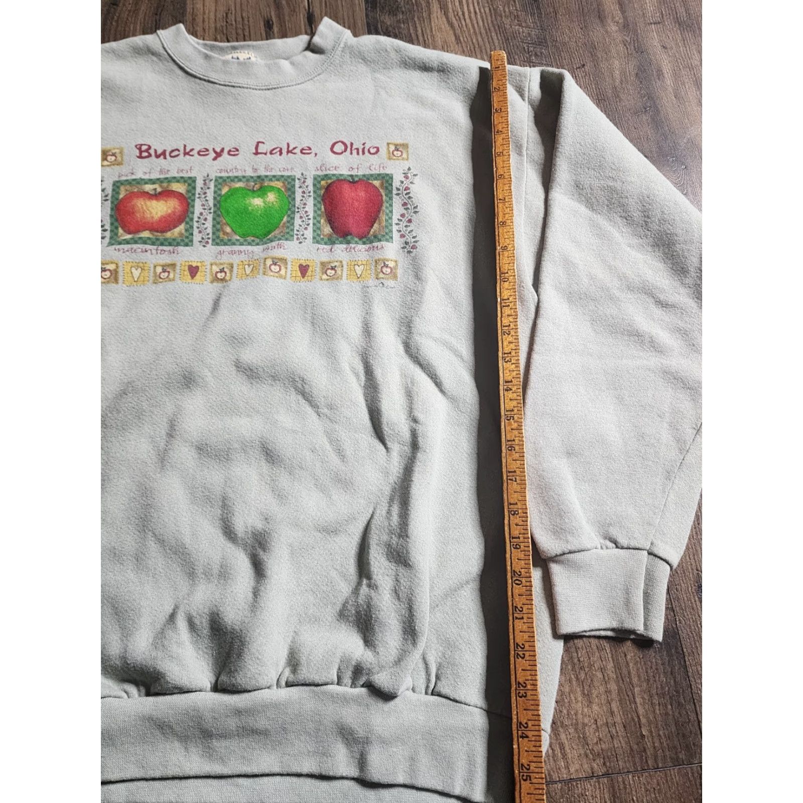 Vintage VINTAGE Buckeye Lake Ohio Apples Crewneck Travel Souvenir Sweatshirt Mens L Green 90s USA My Town Originals Sweatshirt Size US L / EU 52-54 / 3 - 4 Thumbnail