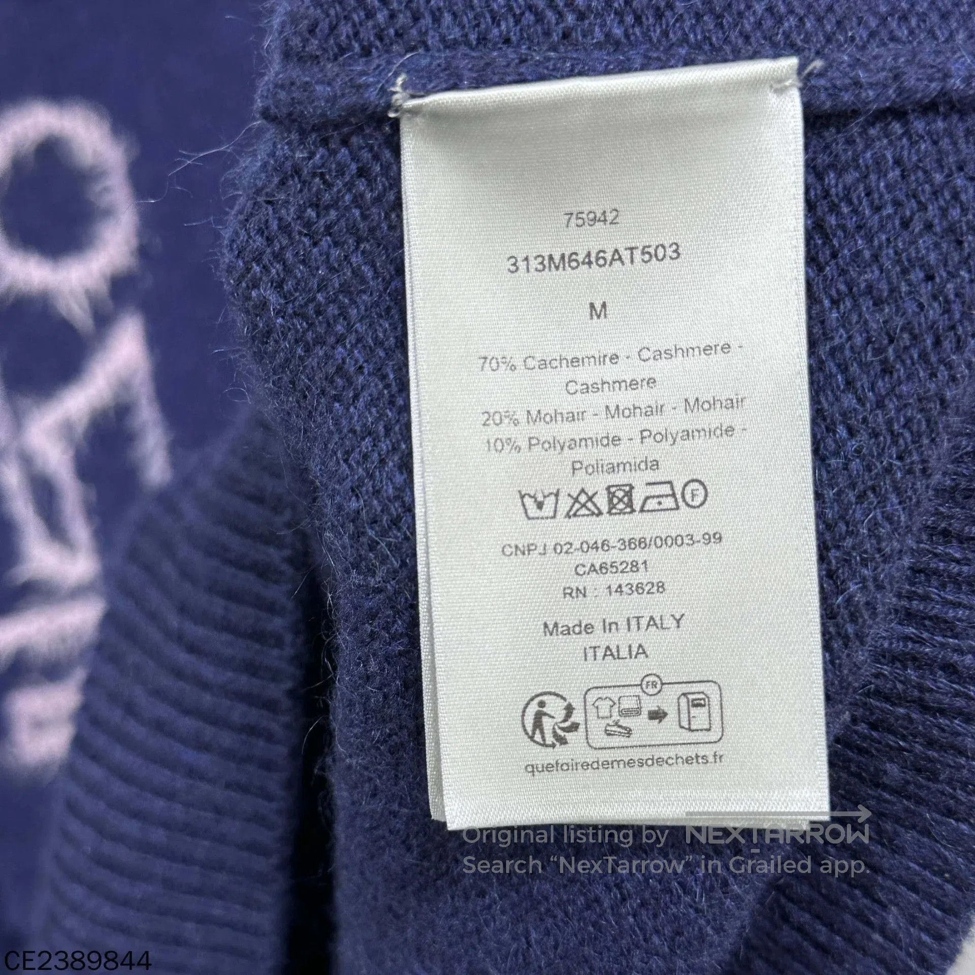 Dior Blue Sleeveless Knit Vest with Graphic Design. Size US M / EU 48-50 / 2 - 5 Thumbnail