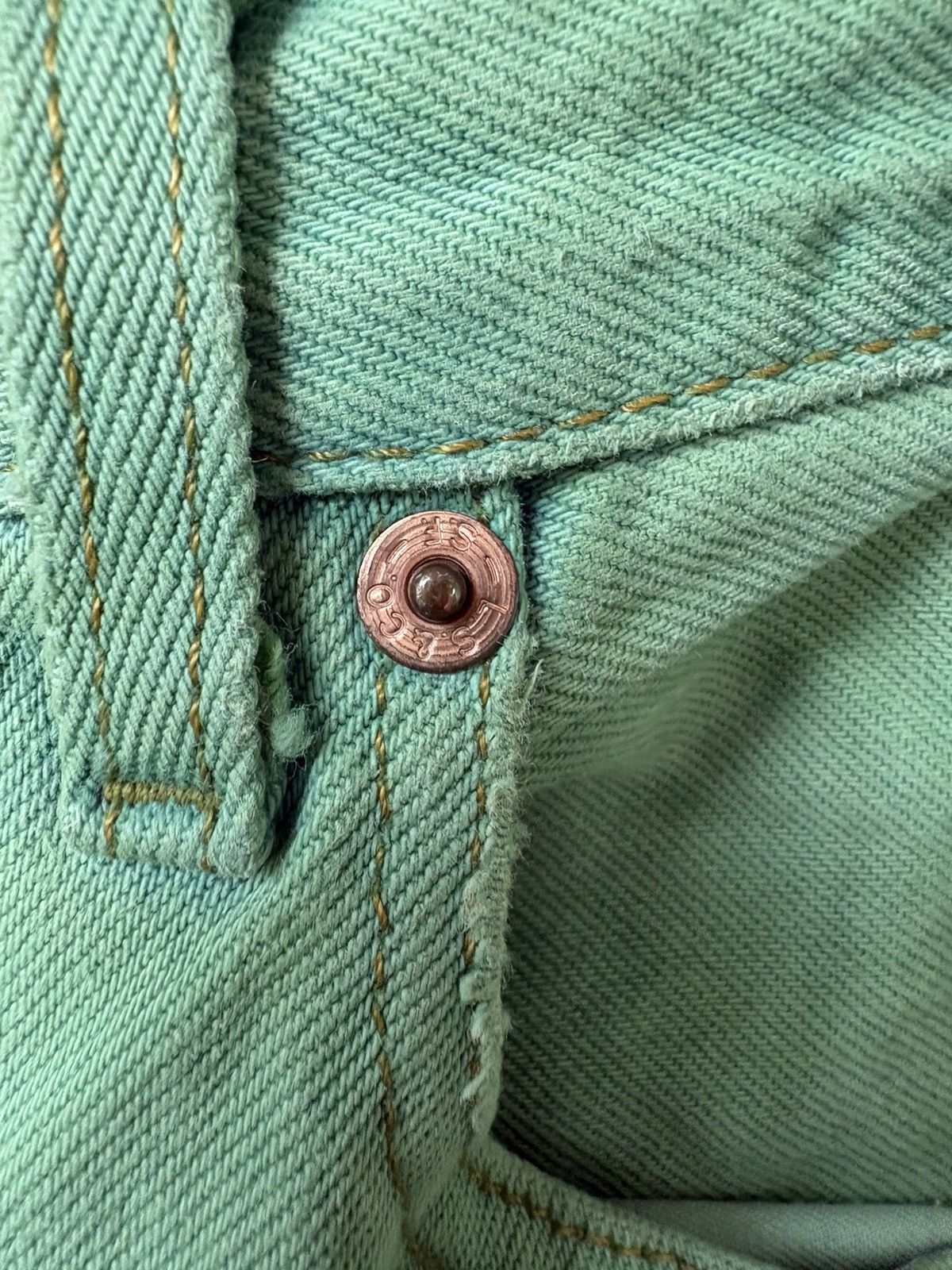 Levi's 501 Made In Spain Green 90’s Size US 32 / EU 48 - 5 Thumbnail