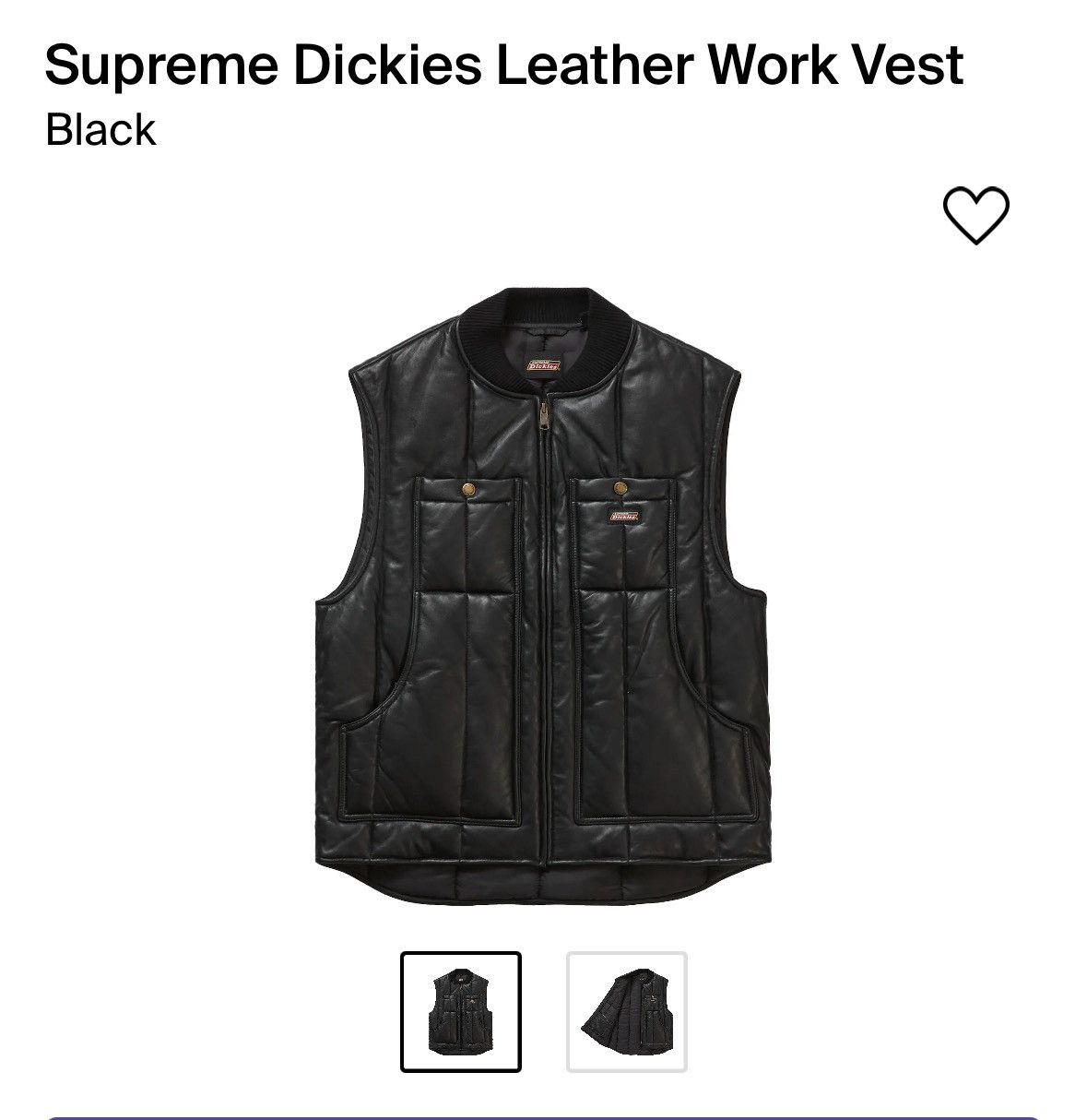 Supreme leather work vest in hand | Grailed