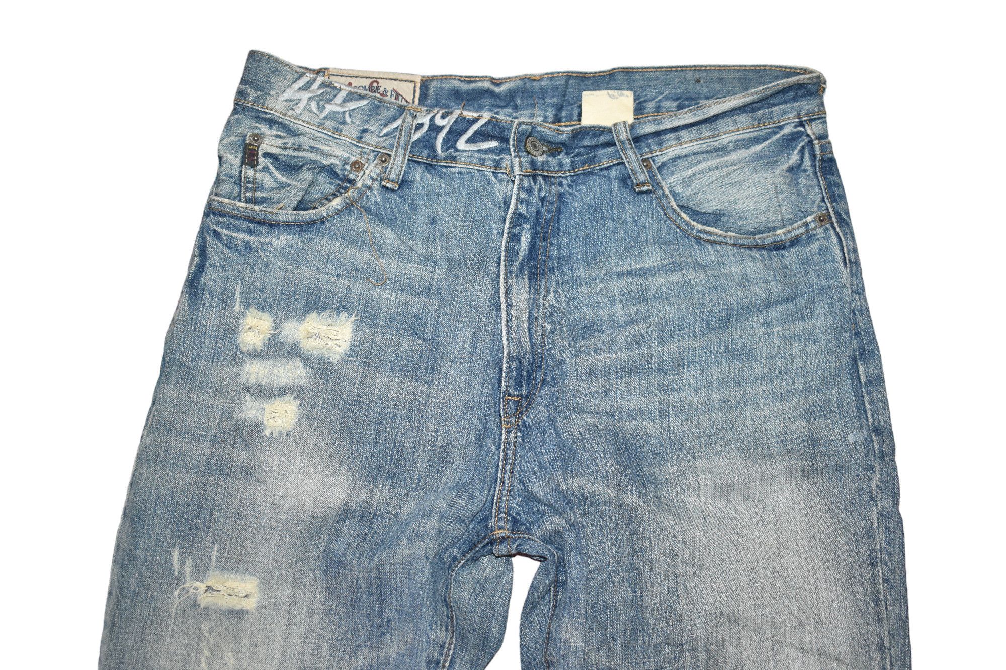 Abercrombie & Fitch Flared Abercrombie & Fitch New York Distressed Denim Size US 34 / EU 50 - 2 Thumbnail