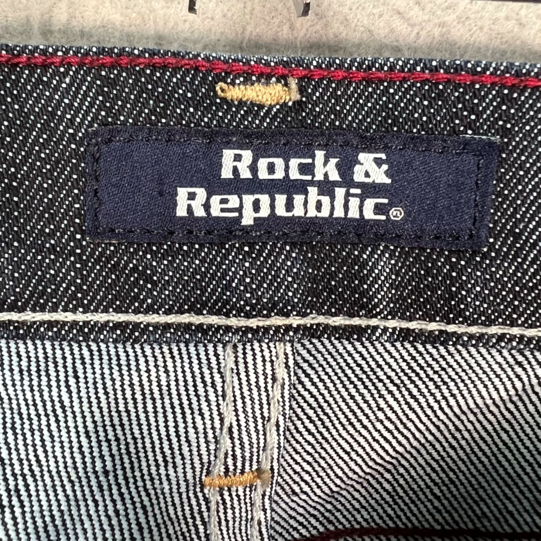 Vintage Rock & Republic Jeans Bootcut Womens 29 Distressed Dark Wash Denim Blue Regular 5-Pocket Inseam 30 Jeans Mens Womens Size 24" / US 00 / IT 34 - 3 Thumbnail